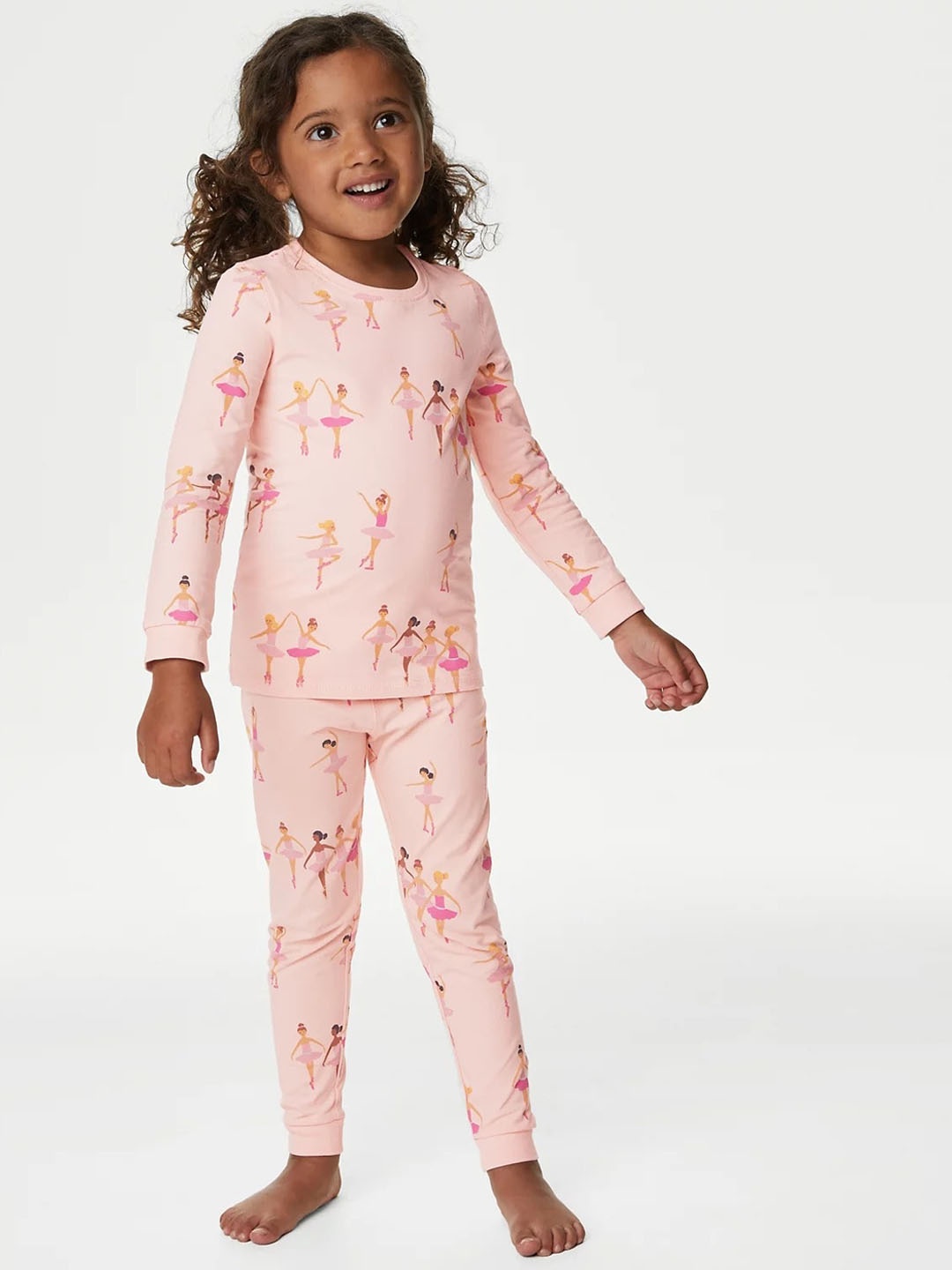 

Marks & Spencer Girls Conversational Printed Night suit, Pink