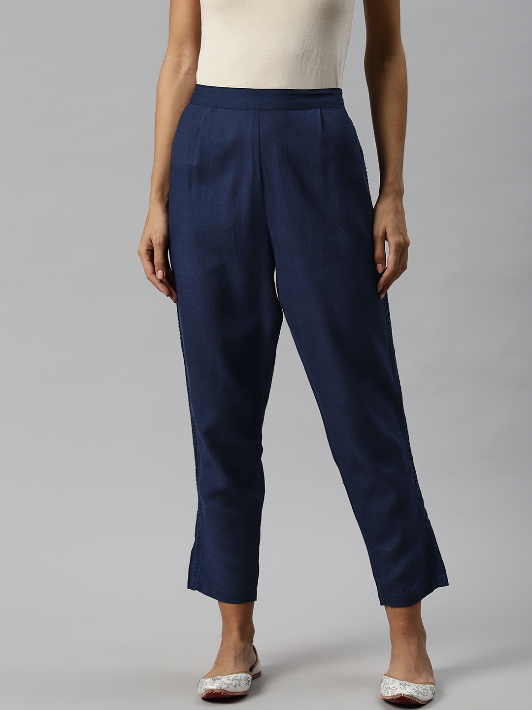 

Readiprint Women Ethnic Palazzos, Navy blue