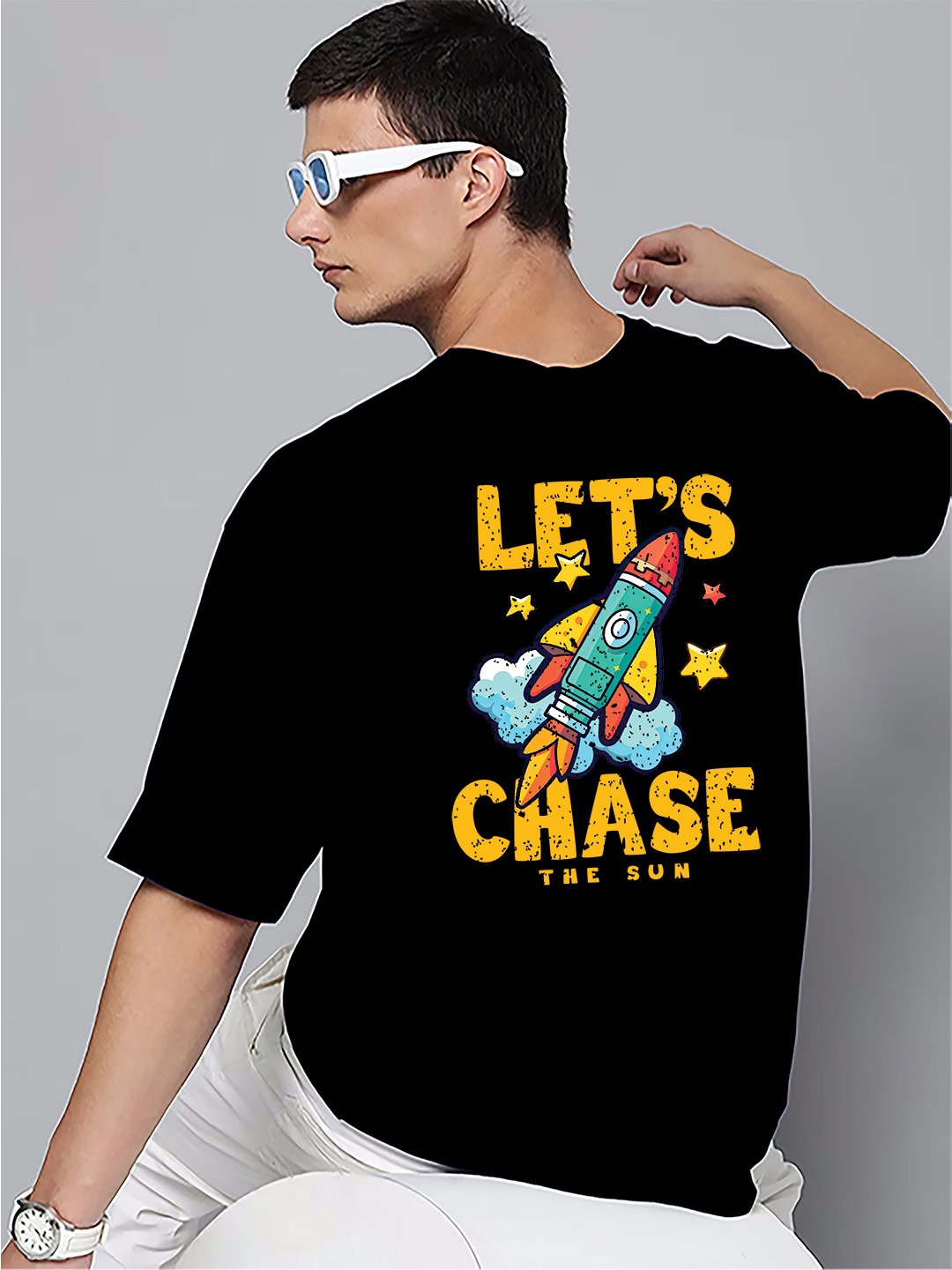Harvard Black Typography Printed Drop-Shoulder Sleeves Oversized Cotton T-shirt