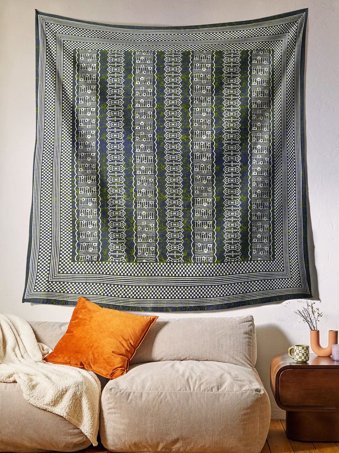 

SheetKart Grey Cotton Printed Wall Hanging Tapestry