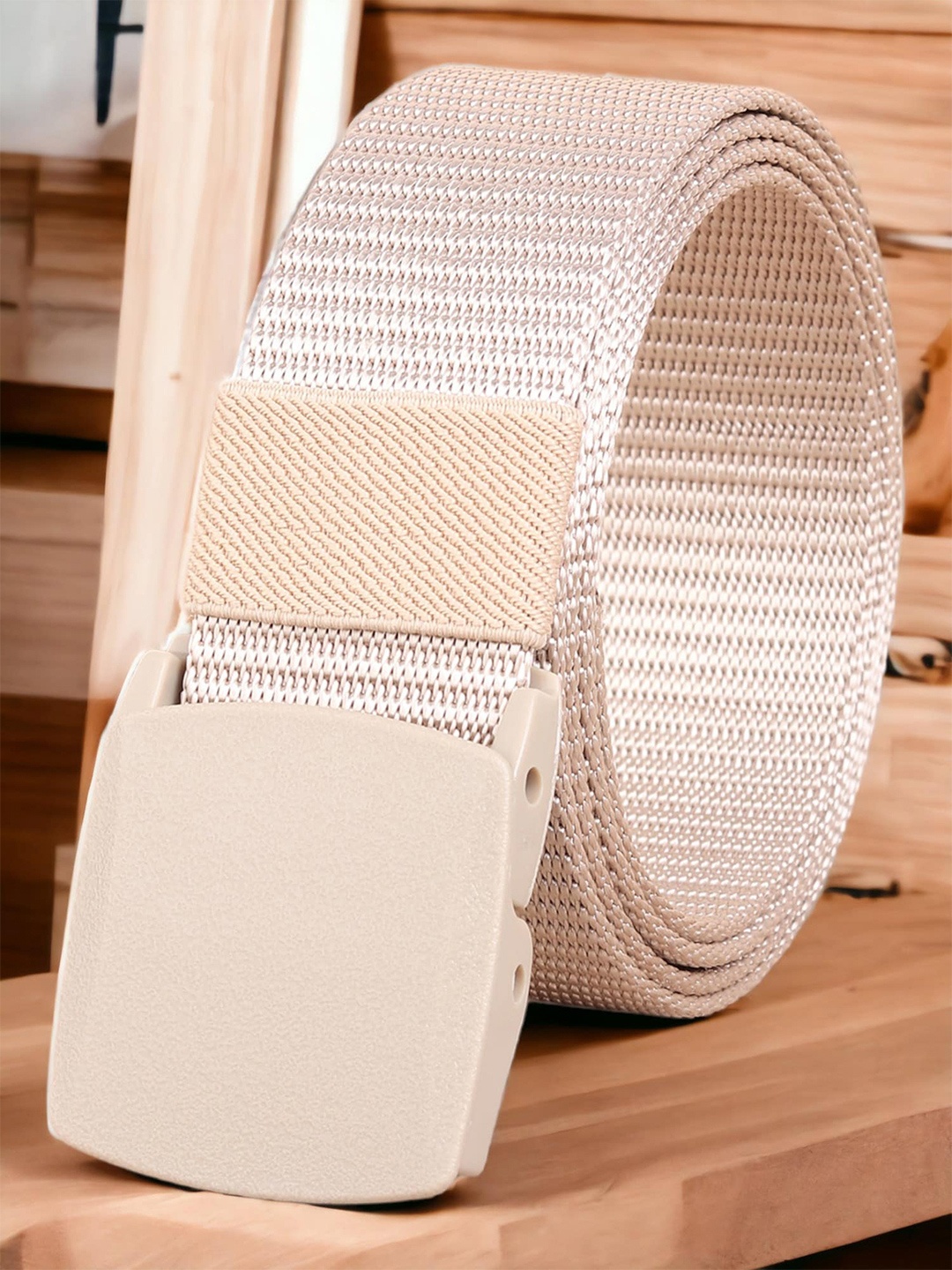 

Mast & Harbour Men Textured Belt, Beige