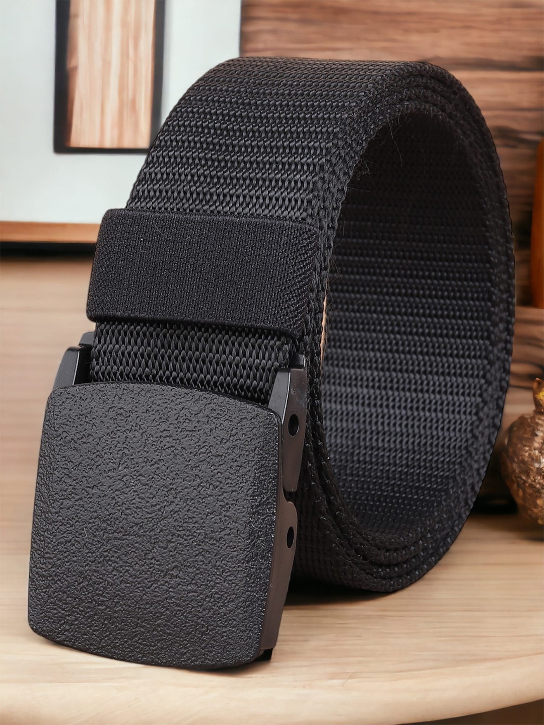 

Mast & Harbour Men Textured Belt, Black