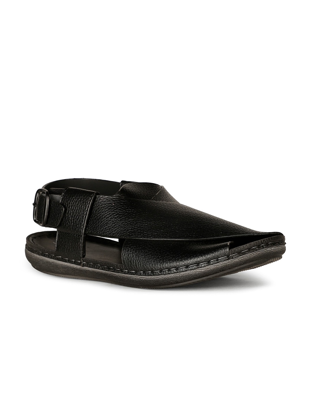 

Bata Men Shoe-Style Sandals With Buckle Closure, Black