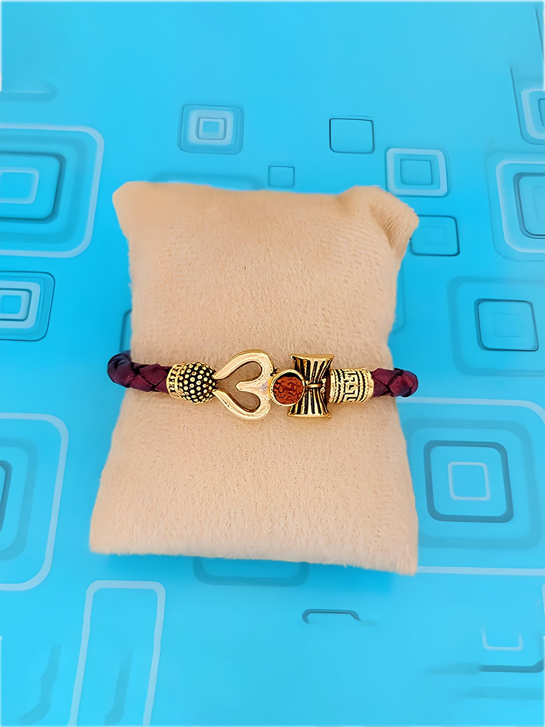 

KARISHMA KREATIONS Unisex Leather Kada Bracelet, Brown