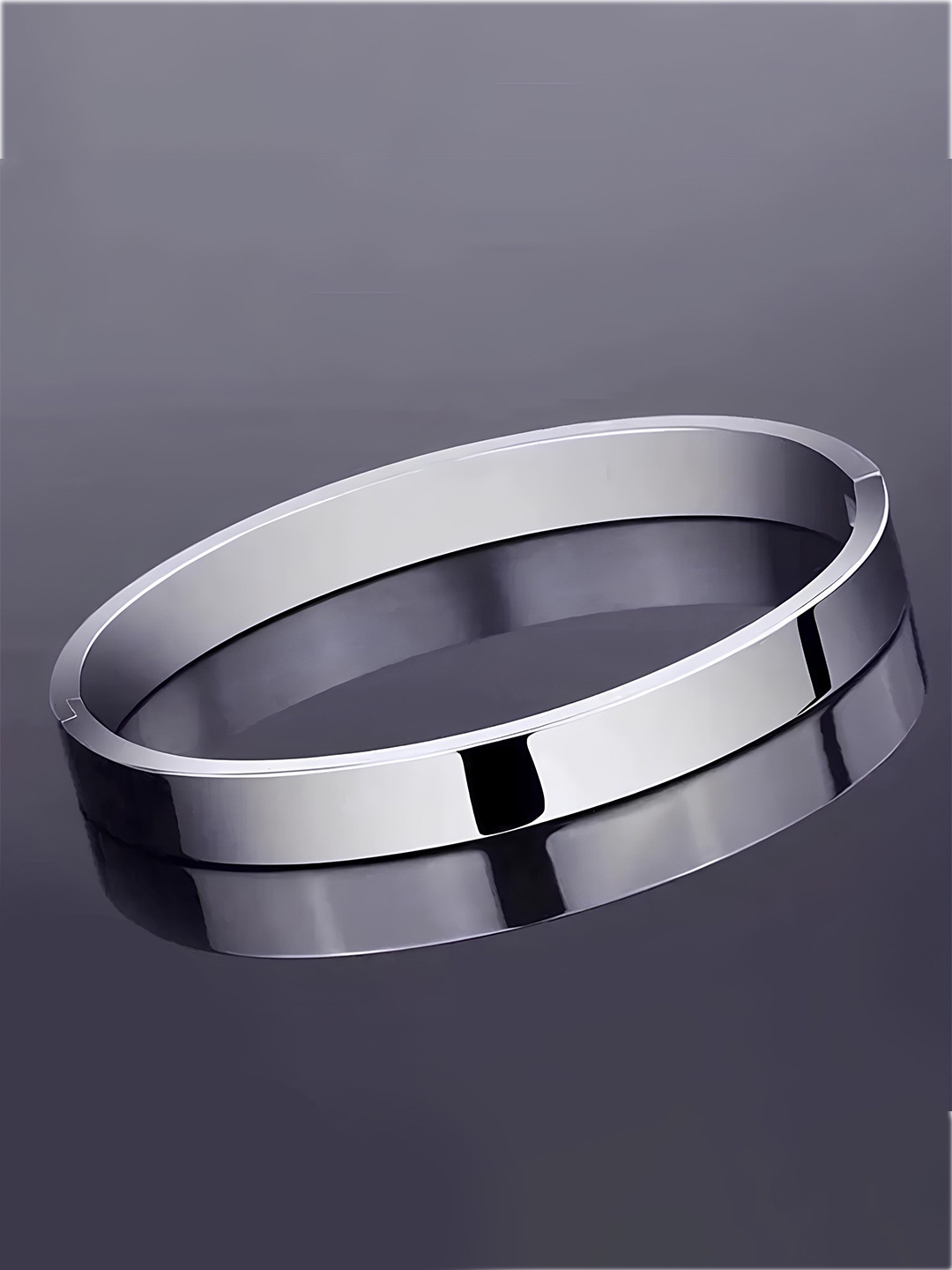 

KARISHMA KREATIONS Unisex Silver-Plated Stainless Steel Kada Bracelet