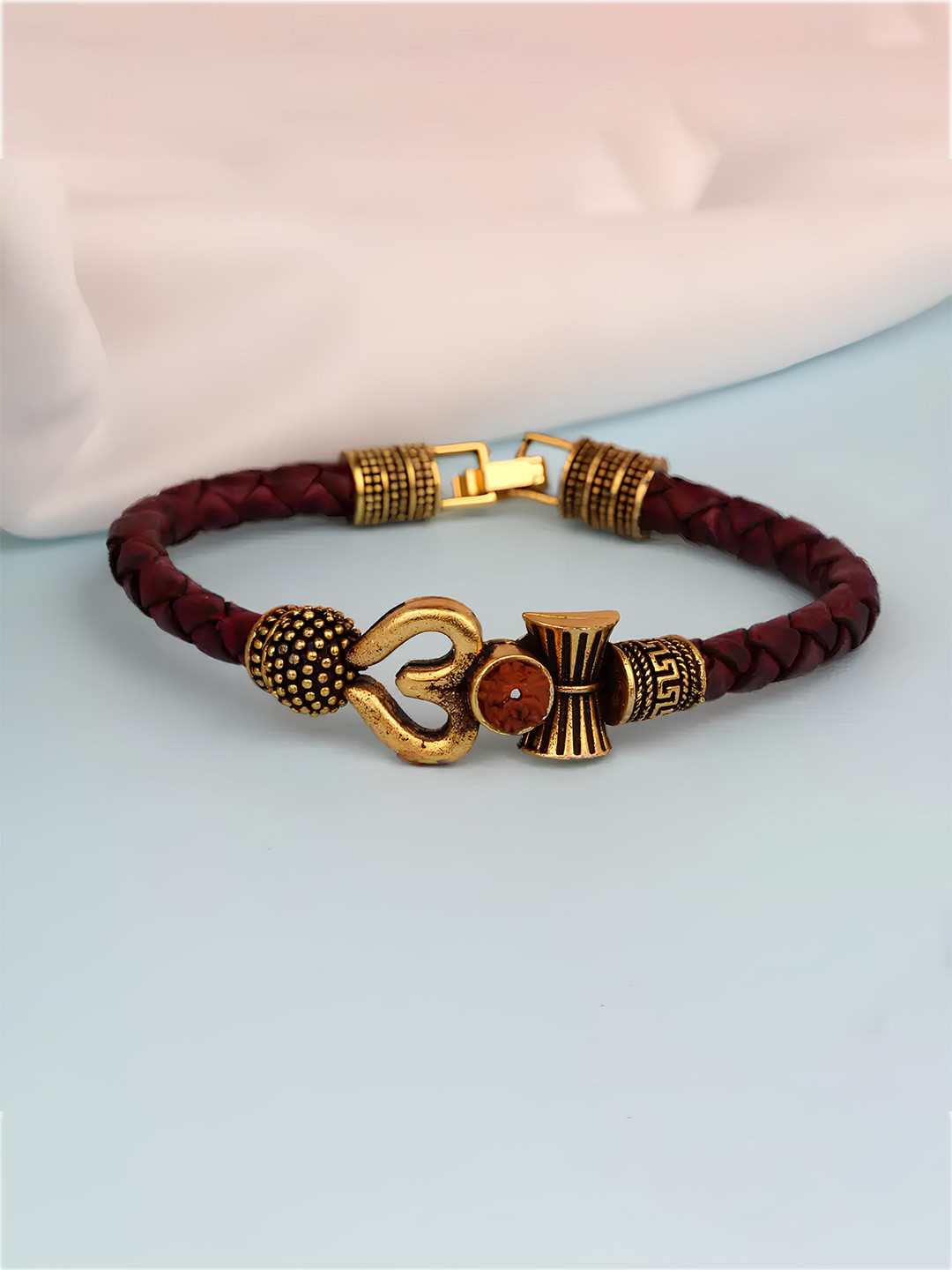 

KARISHMA KREATIONS Unisex Leather Kada Bracelet, Brown