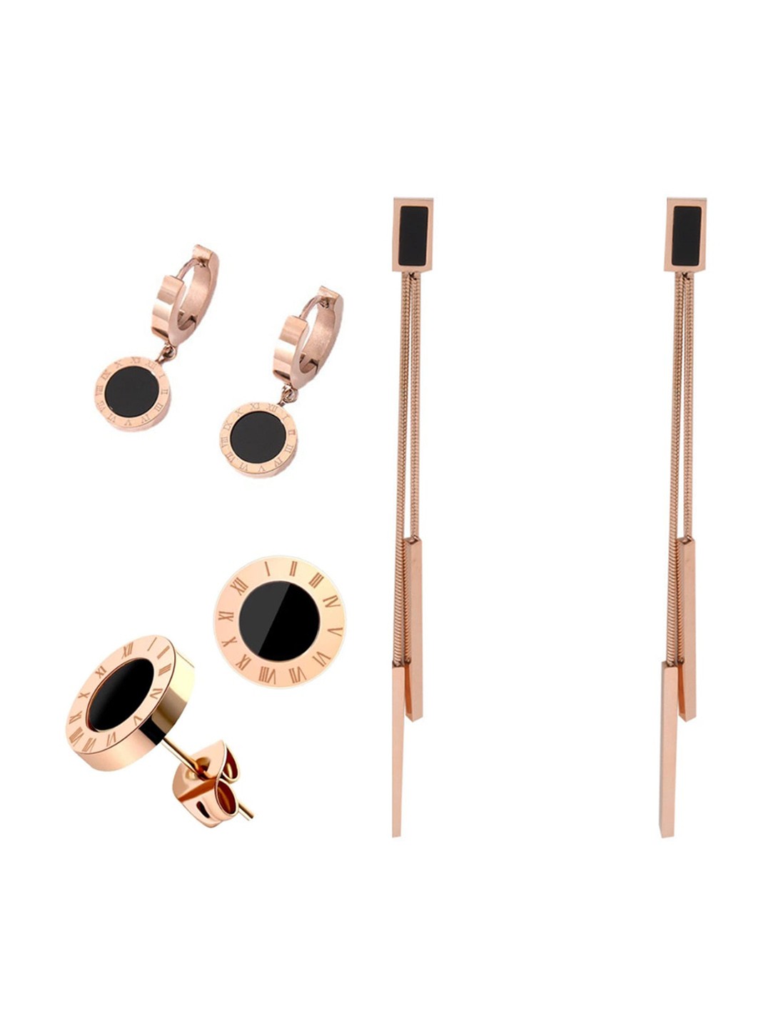 

MYKI Rose Gold Contemporary Drop Earrings