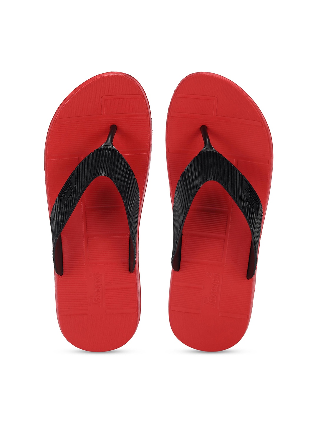 

Paragon Men Textured Lightweight Washable Thong Flip-Flops, Red