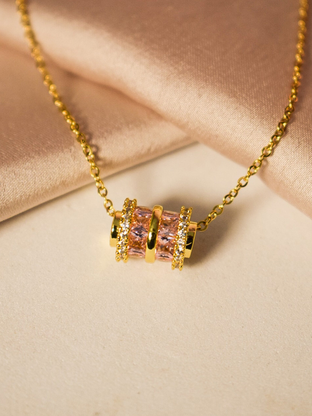 

SALTY Stainless Steel Cubic Zirconia Studded Chain, Gold