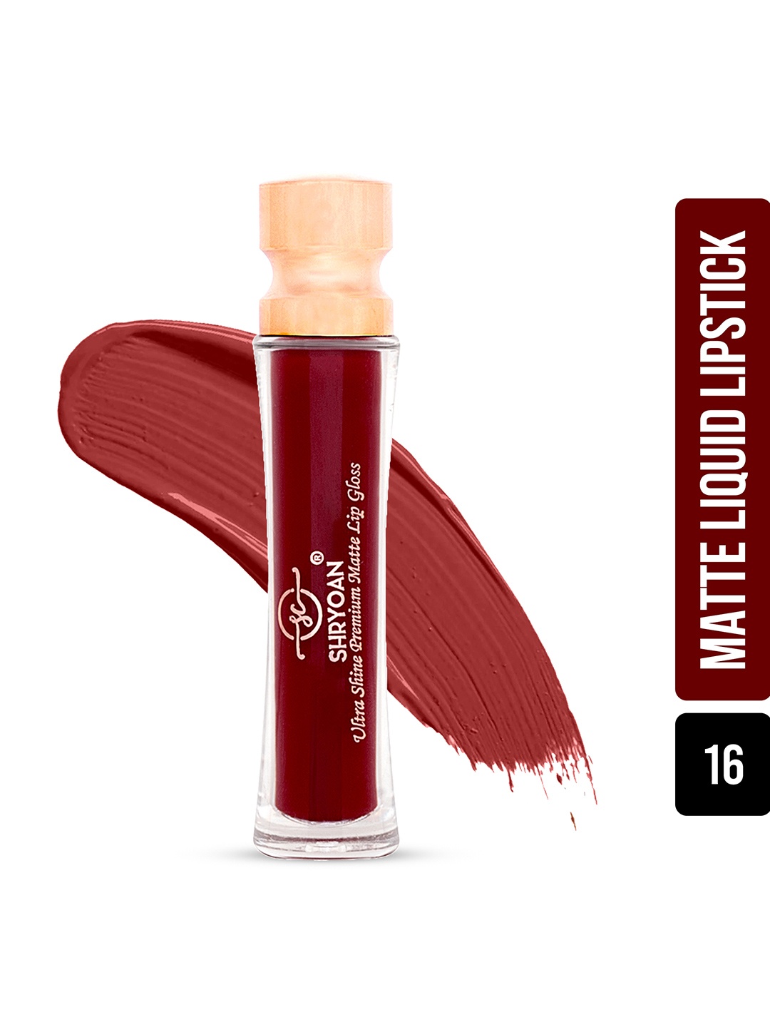 

SHRYOAN Ultra Shine Premium Matte Long Lasting Lip Gloss - Burgundy - SH16, Rust