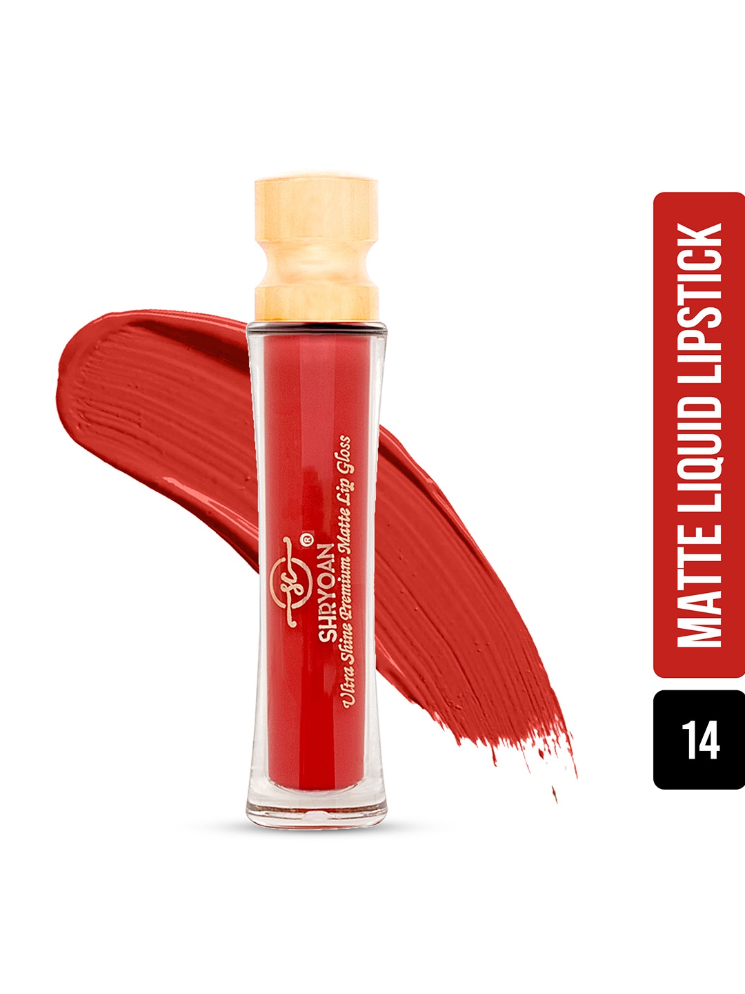 

SHRYOAN Ultra Shine Premium Matte Long Lasting Lip Gloss - SH14, Red
