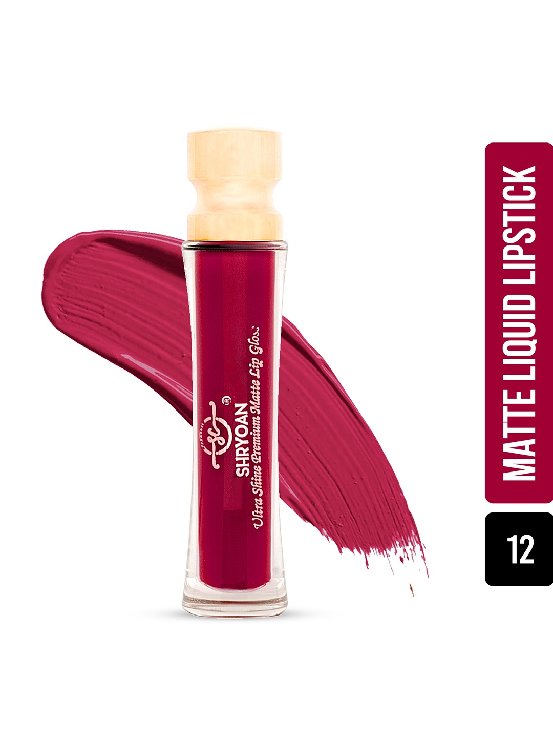 

SHRYOAN Ultra Shine Premium Matte Long Lasting Lip Gloss - SH12, Maroon