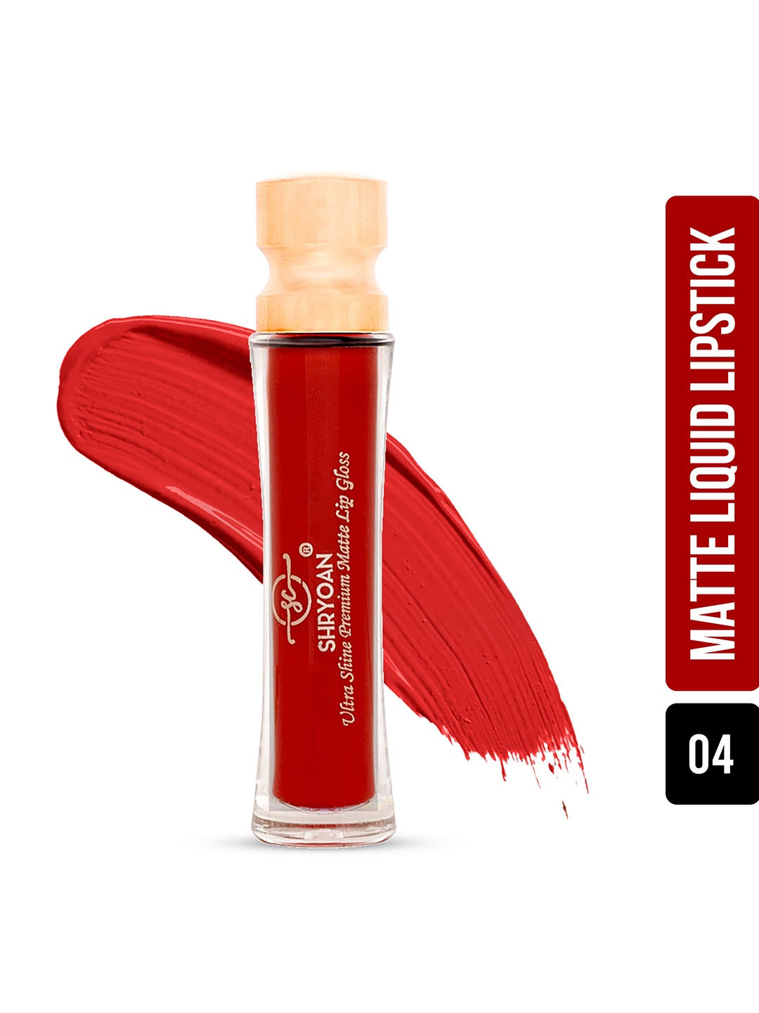 

SHRYOAN Ultra Shine Premium Matte Long Lasting Lip Gloss - SH04, Red