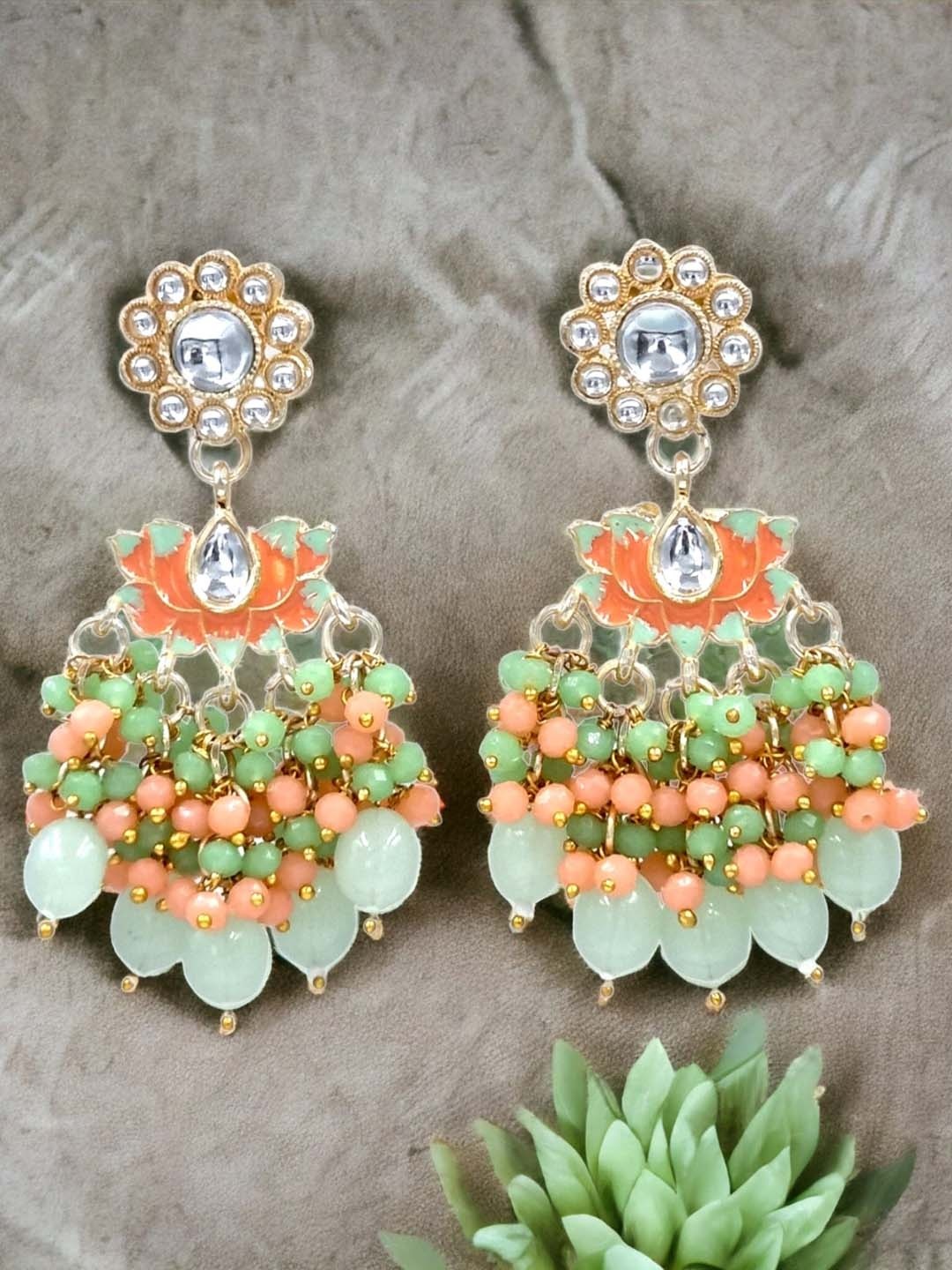 

Anouk Gold-Plated Contemporary Jhumkas, Grey