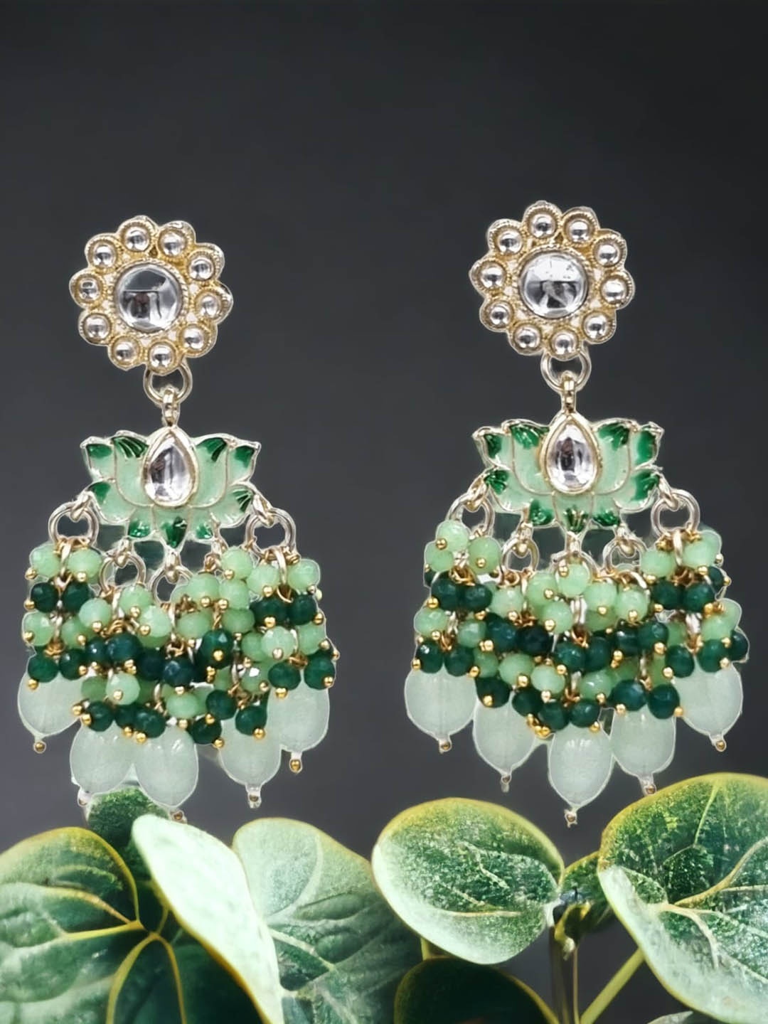 

Anouk Lime Gold Plated Drop Earrings, Lime green