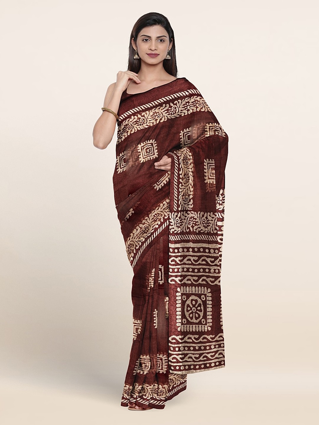 

Pothys Ethnic Motifs Printed Saree, Purple