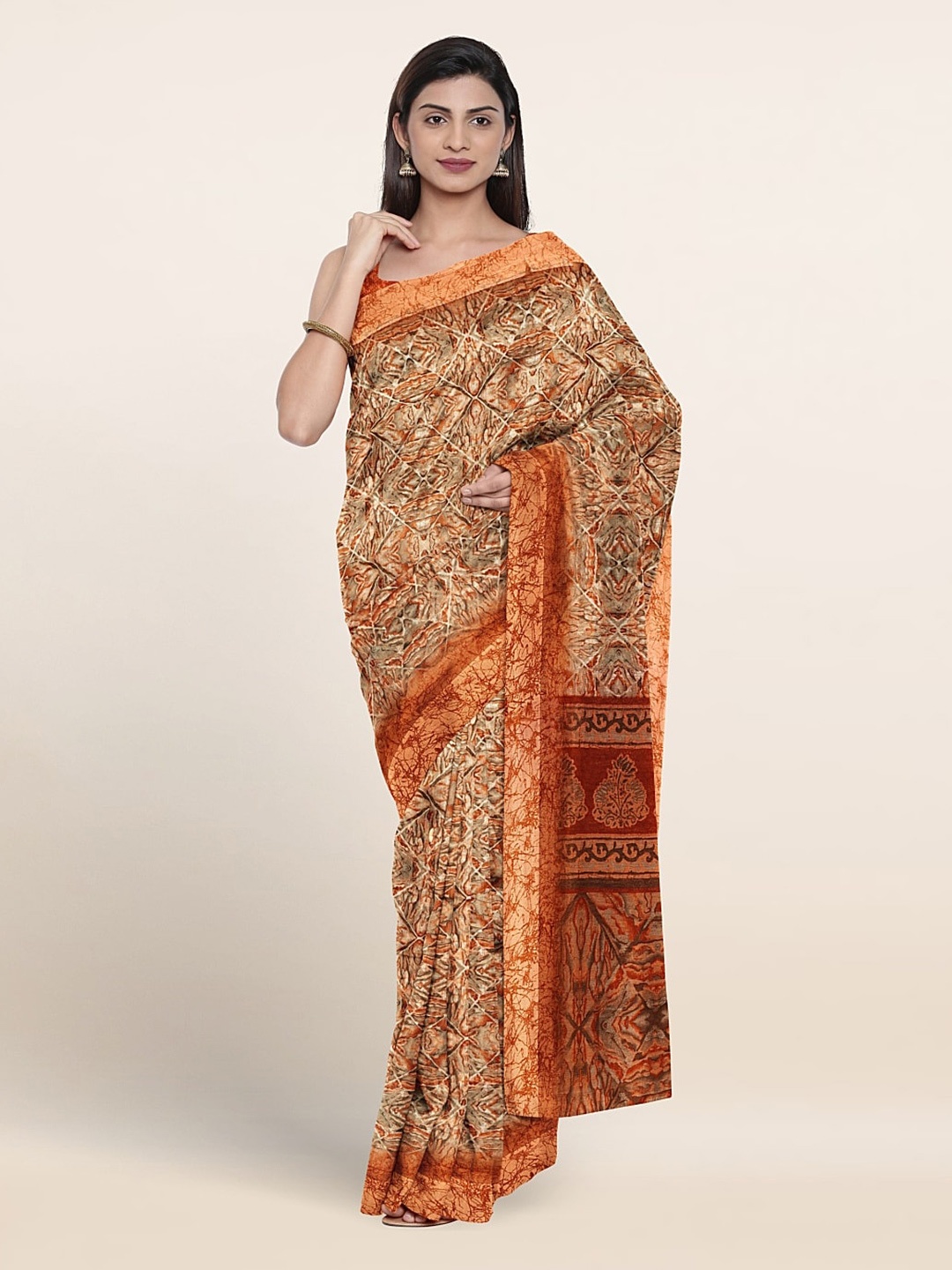 

Pothys Abstract Printed Saree, Orange