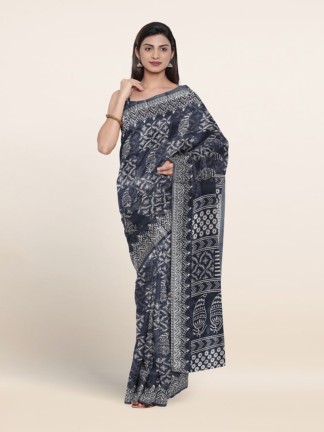 

Pothys Ethnic Motifs Printed Saree, Grey