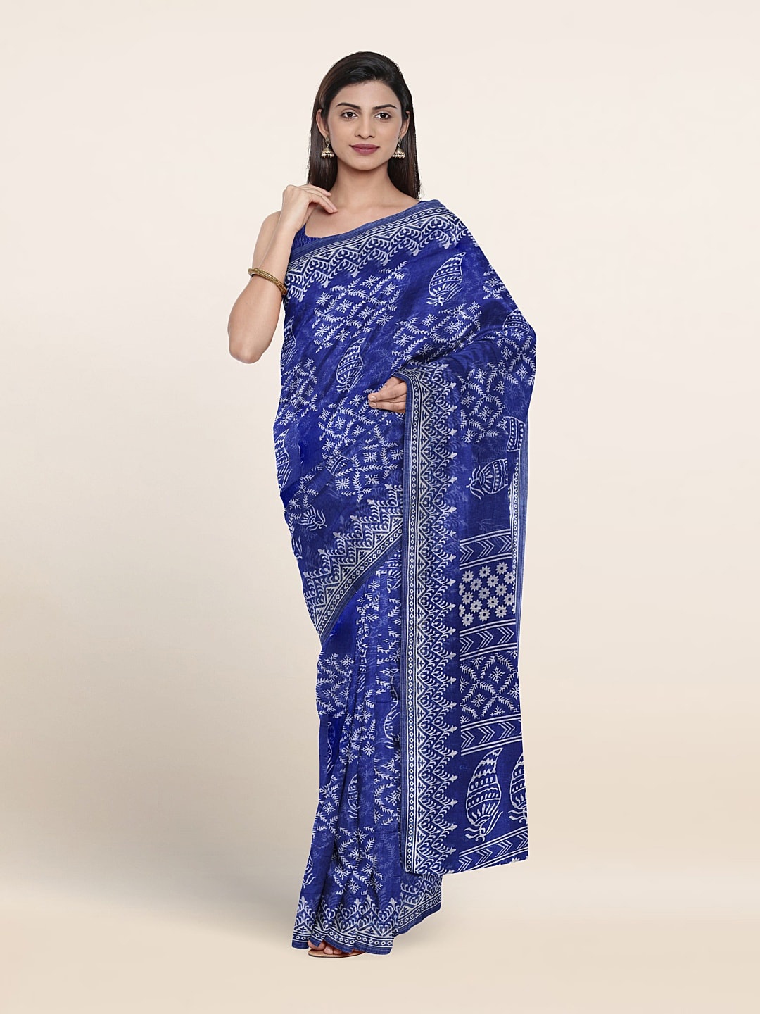 

Pothys Ethnic Motif Printed Saree, Blue