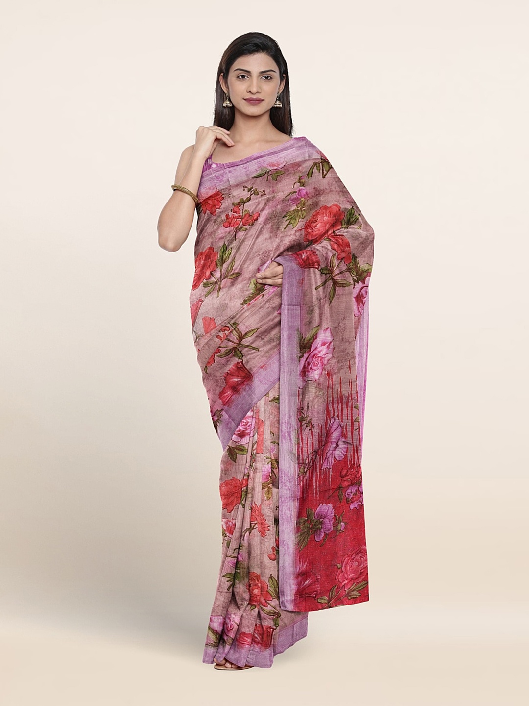 

Pothys Floral Printed Saree, Lavender