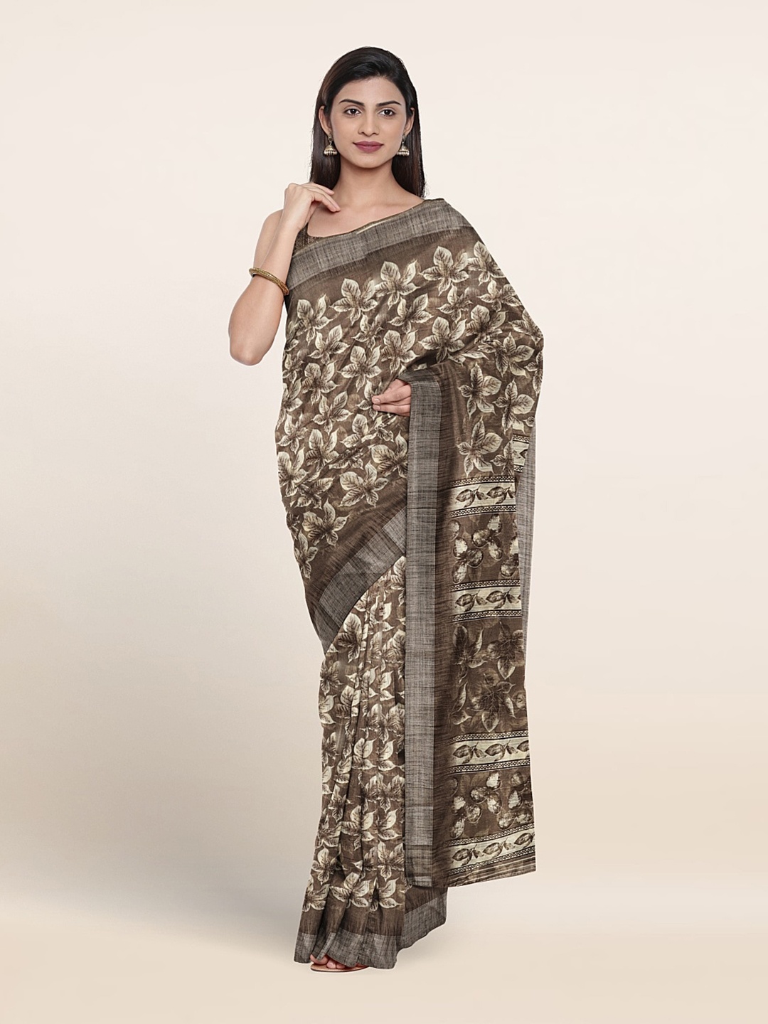 

Pothys Floral Printed Saree, Grey