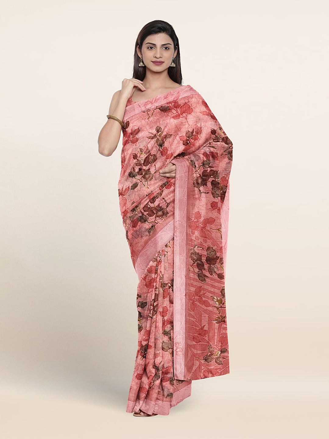 

Pothys Floral Printed Saree, Pink
