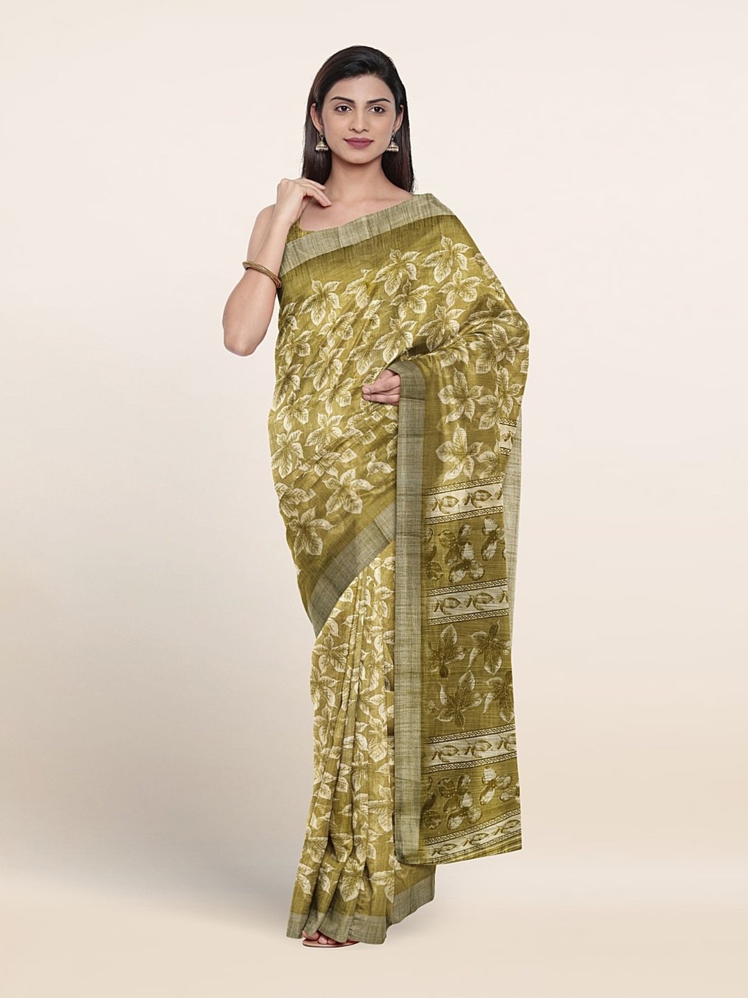 

Pothys Floral Printed Saree, Green