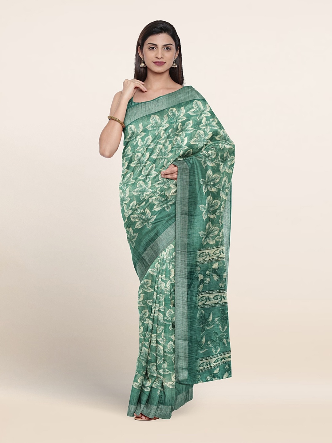 

Pothys Floral Printed Saree, Green