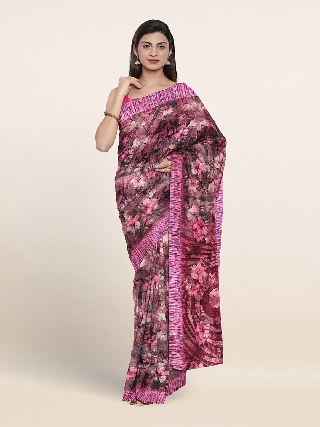 

Pothys Floral Printed Saree, Mauve