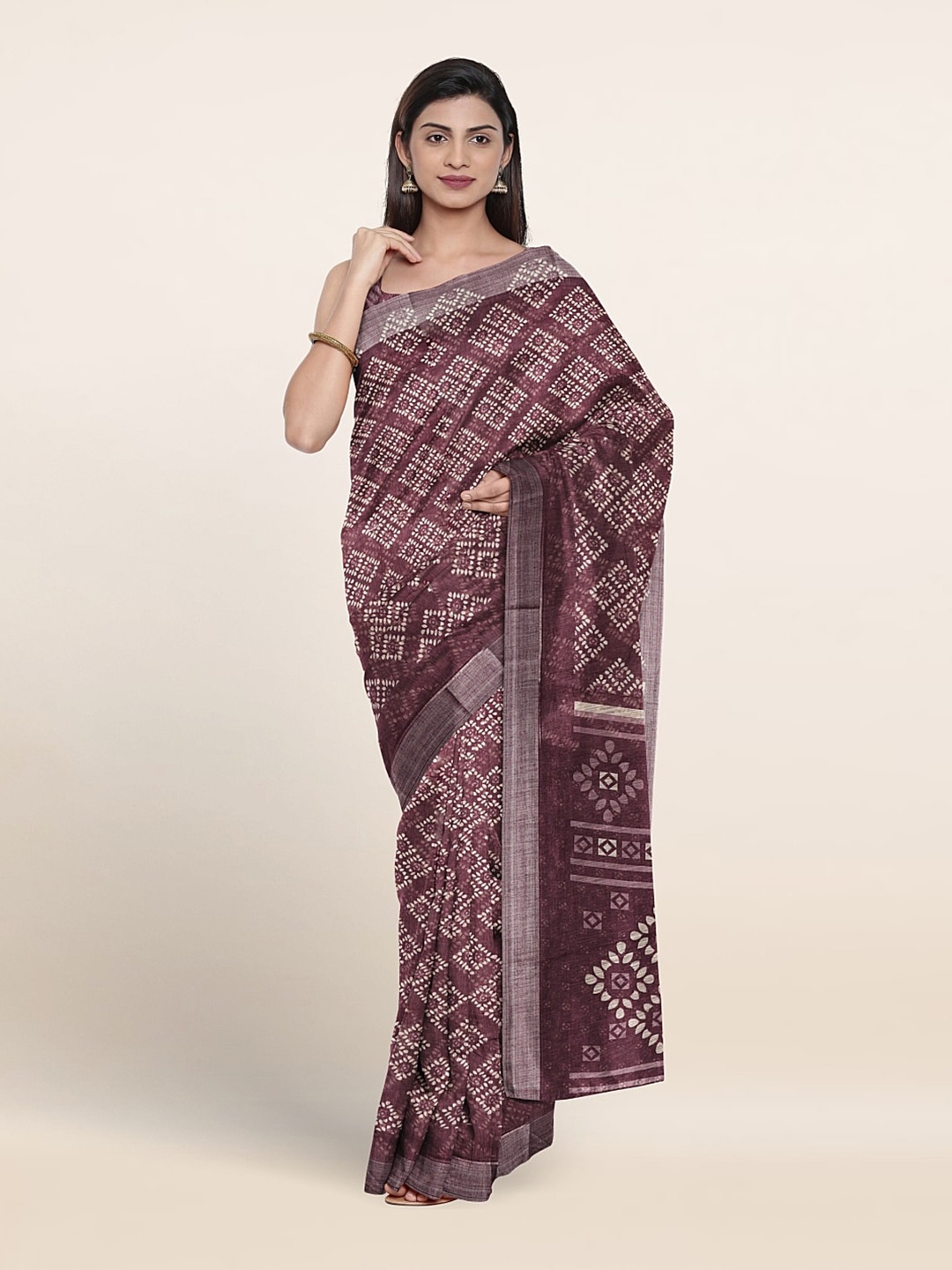 

Pothys Ethnic Motifs Printed Zari Saree, Violet