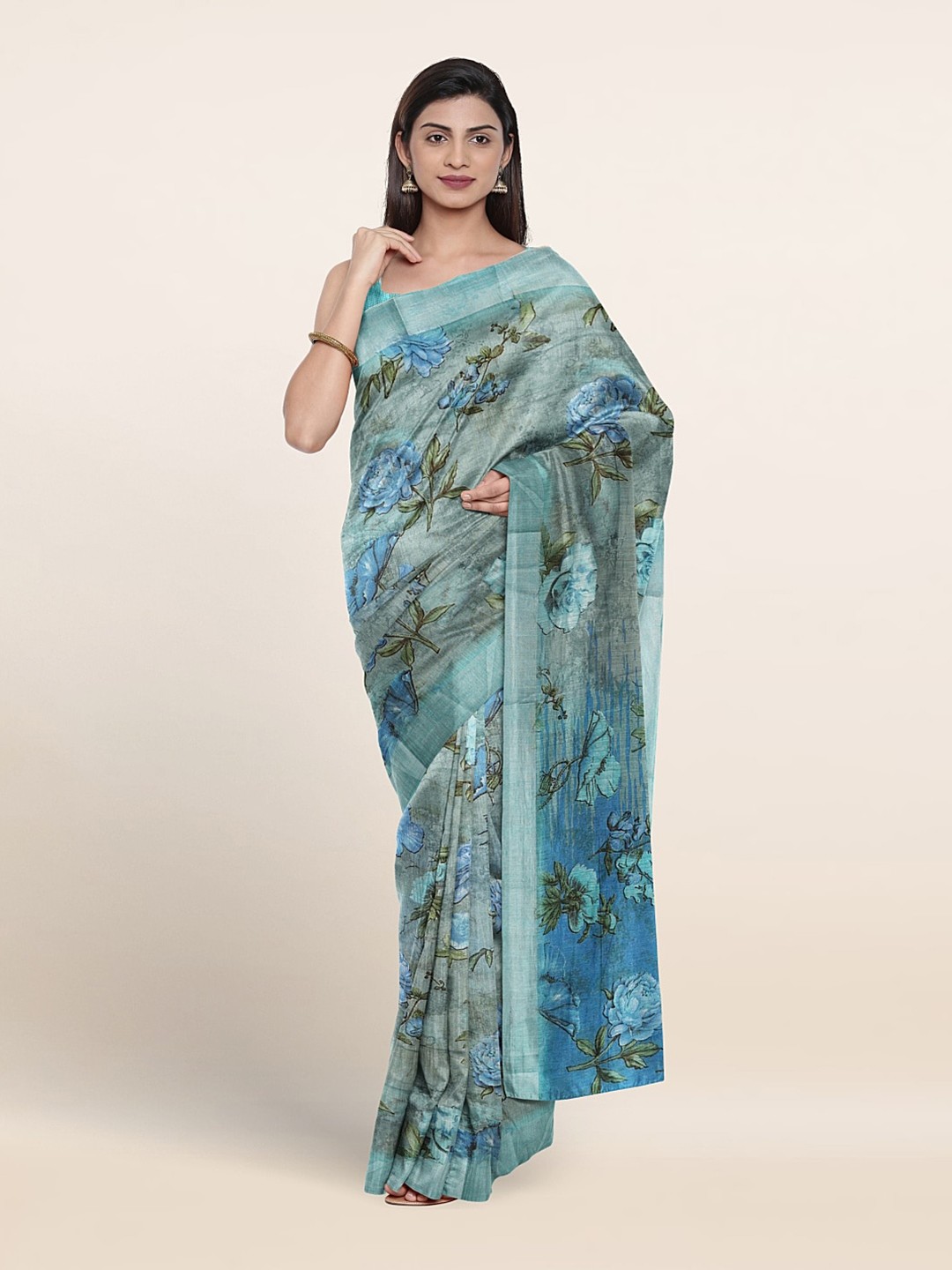 

Pothys Floral Printed Saree, Blue