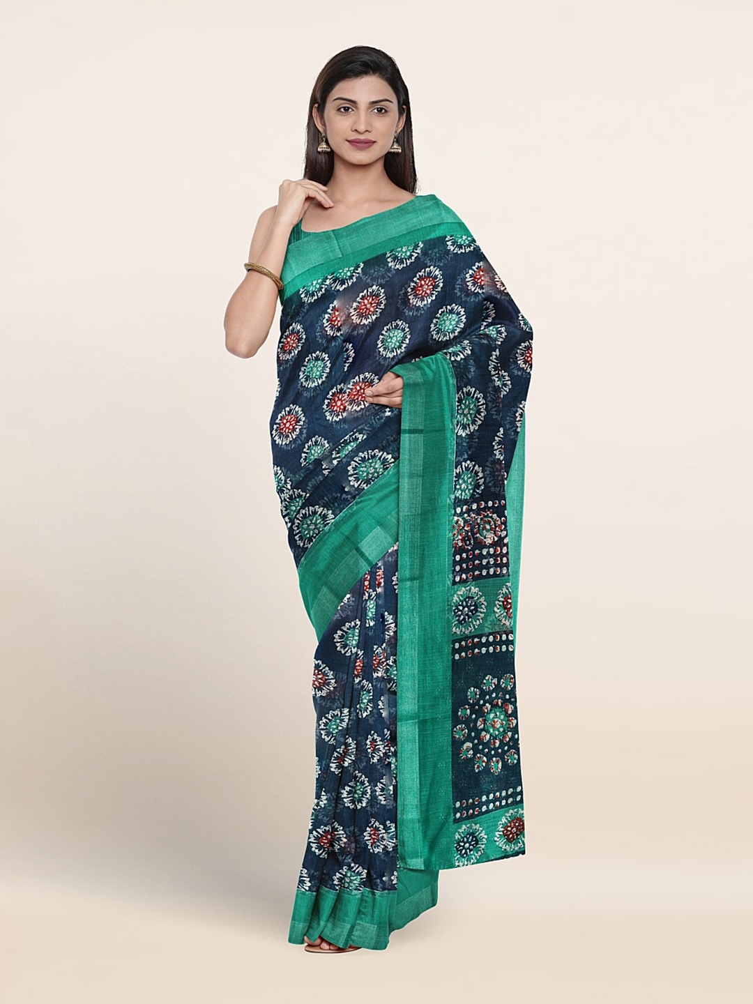 

Pothys Ethnic Motifs Printed Saree, Blue
