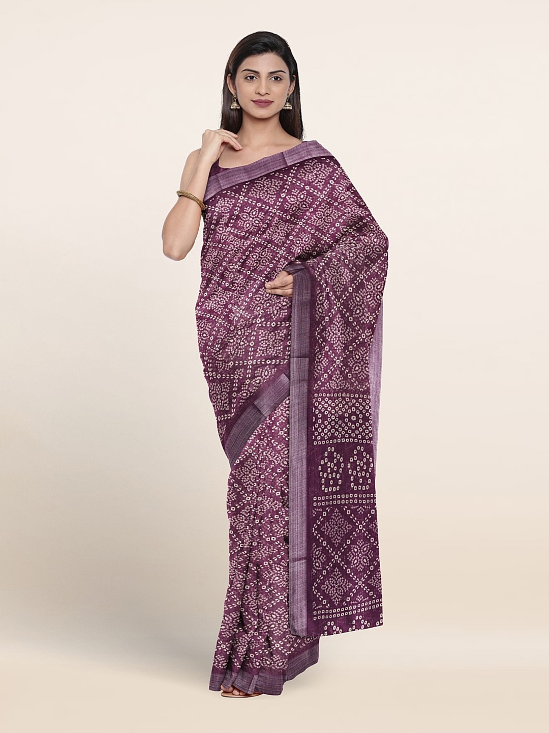 

Pothys Ethnic Motifs Printed Saree, Violet