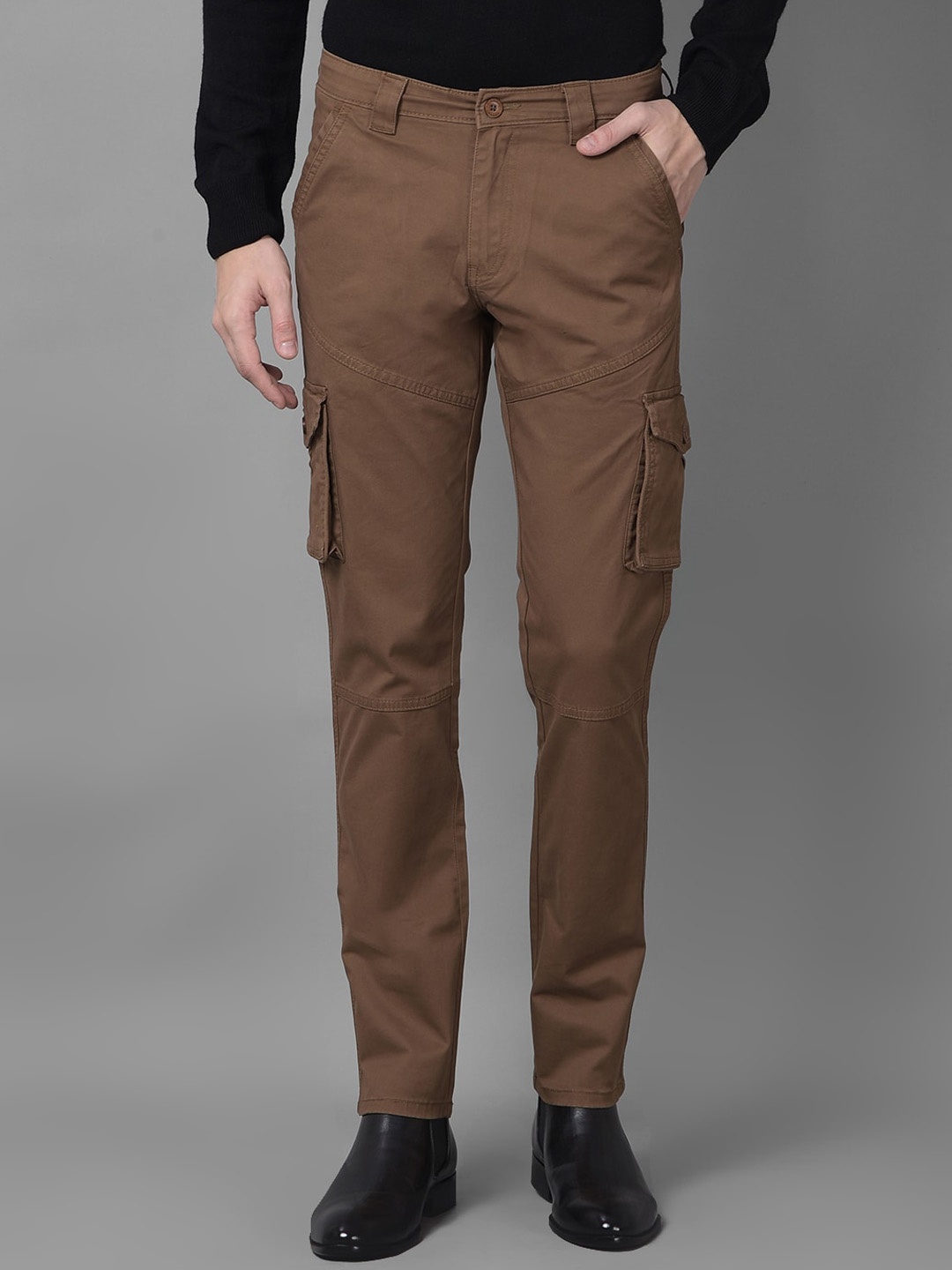 

Canary London Men Smart Slim Fit Wrinkle Free Cargos, Brown