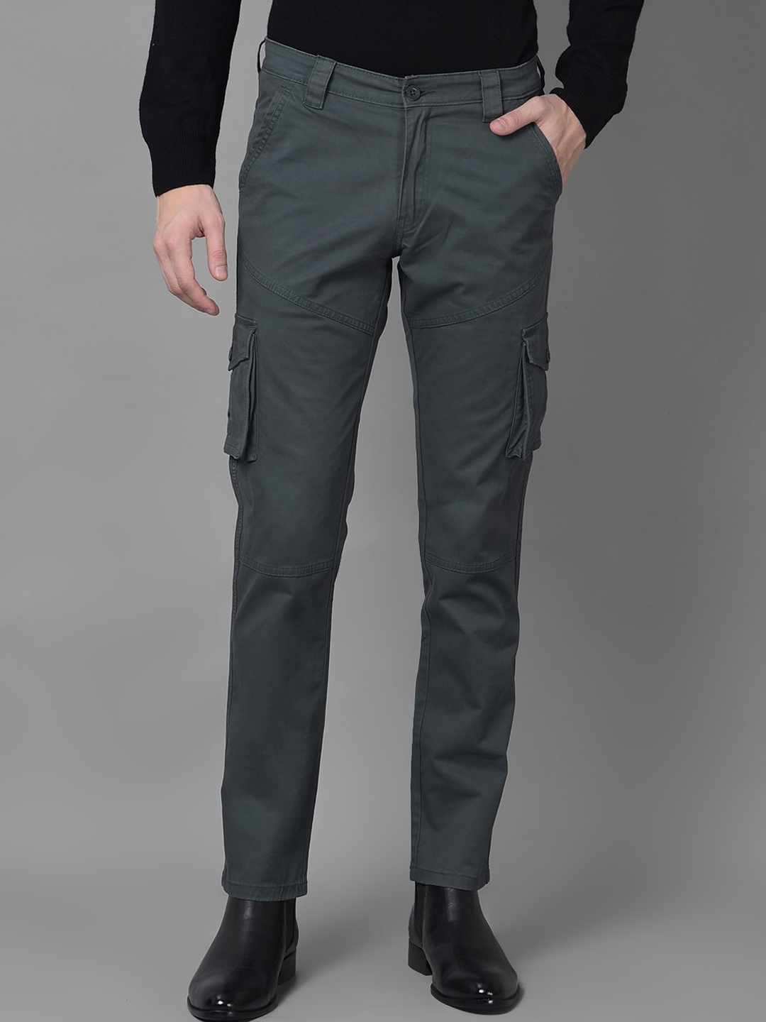 

Canary London Men Smart Slim Fit Wrinkle Free Cargos, Green