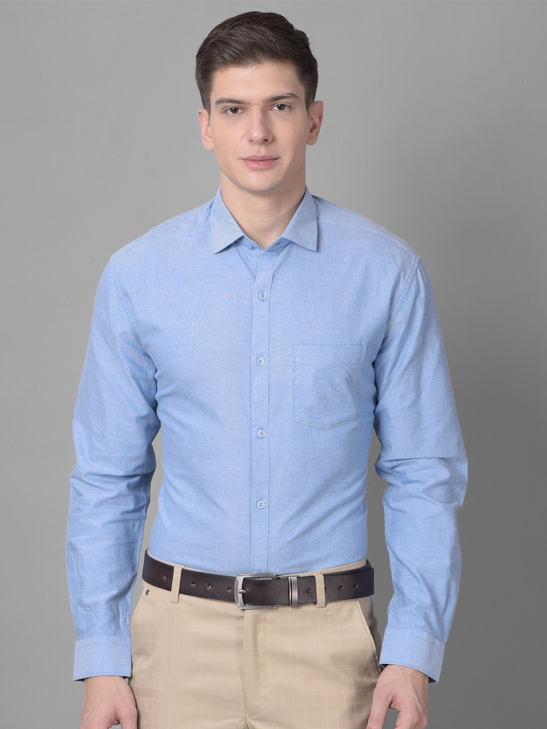 

Canary London Smart Regular Fit Spread Collar Cotton Oxford Formal Shirt, Blue