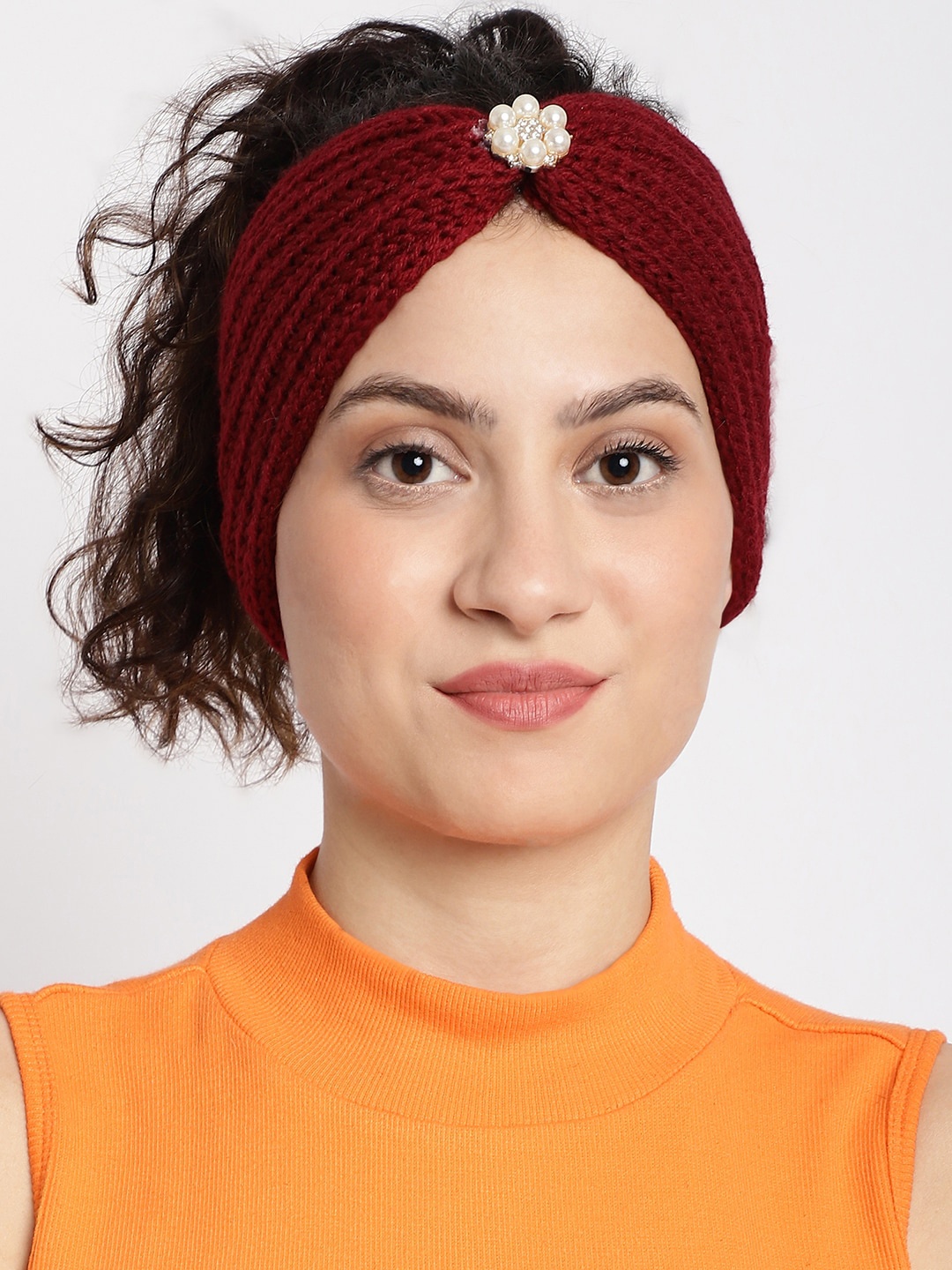 

ELLIS Women Beaded Bandana Headband, Maroon