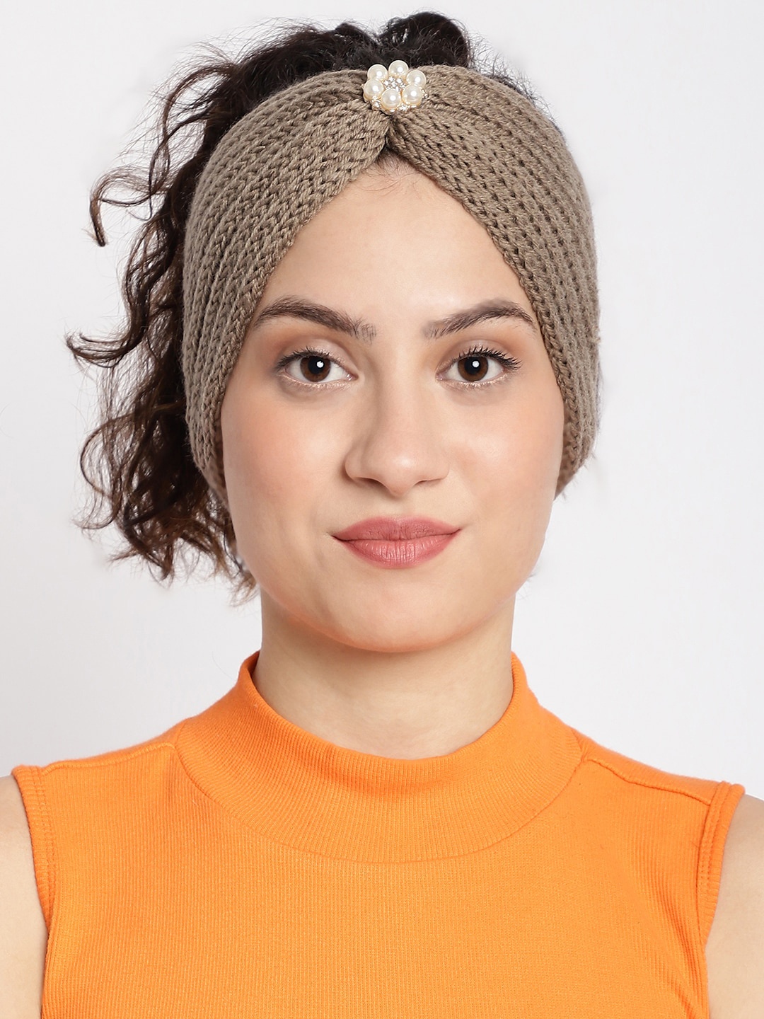 

ELLIS Pearl Beaded Bandana Acrylic Headband, Brown