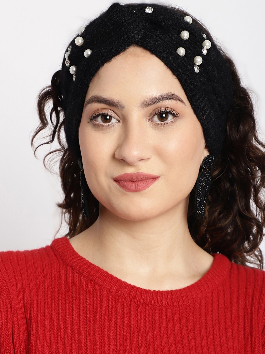 

ELLIS Women Beaded Bandana Headband, Black