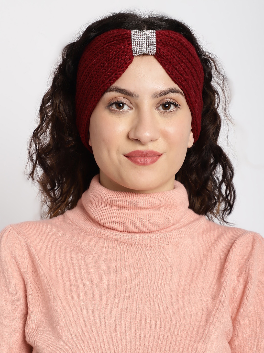 

ELLIS Women Stone Studded Bandana Headband, Maroon