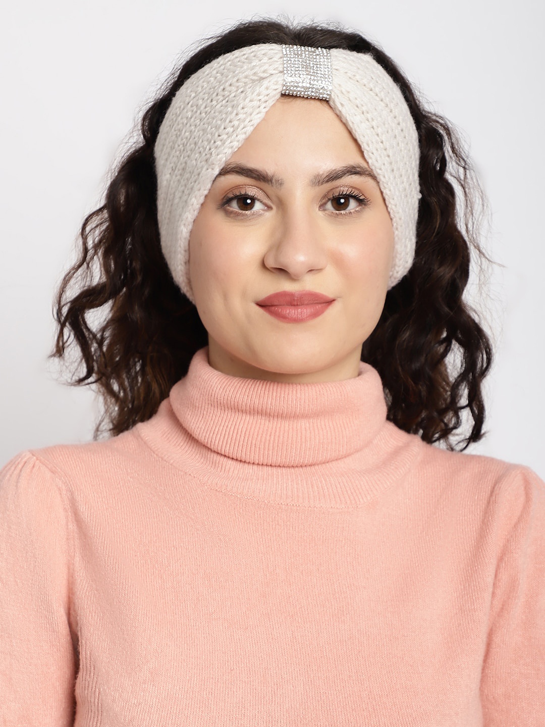 

ELLIS Women Self Design Headband, Cream