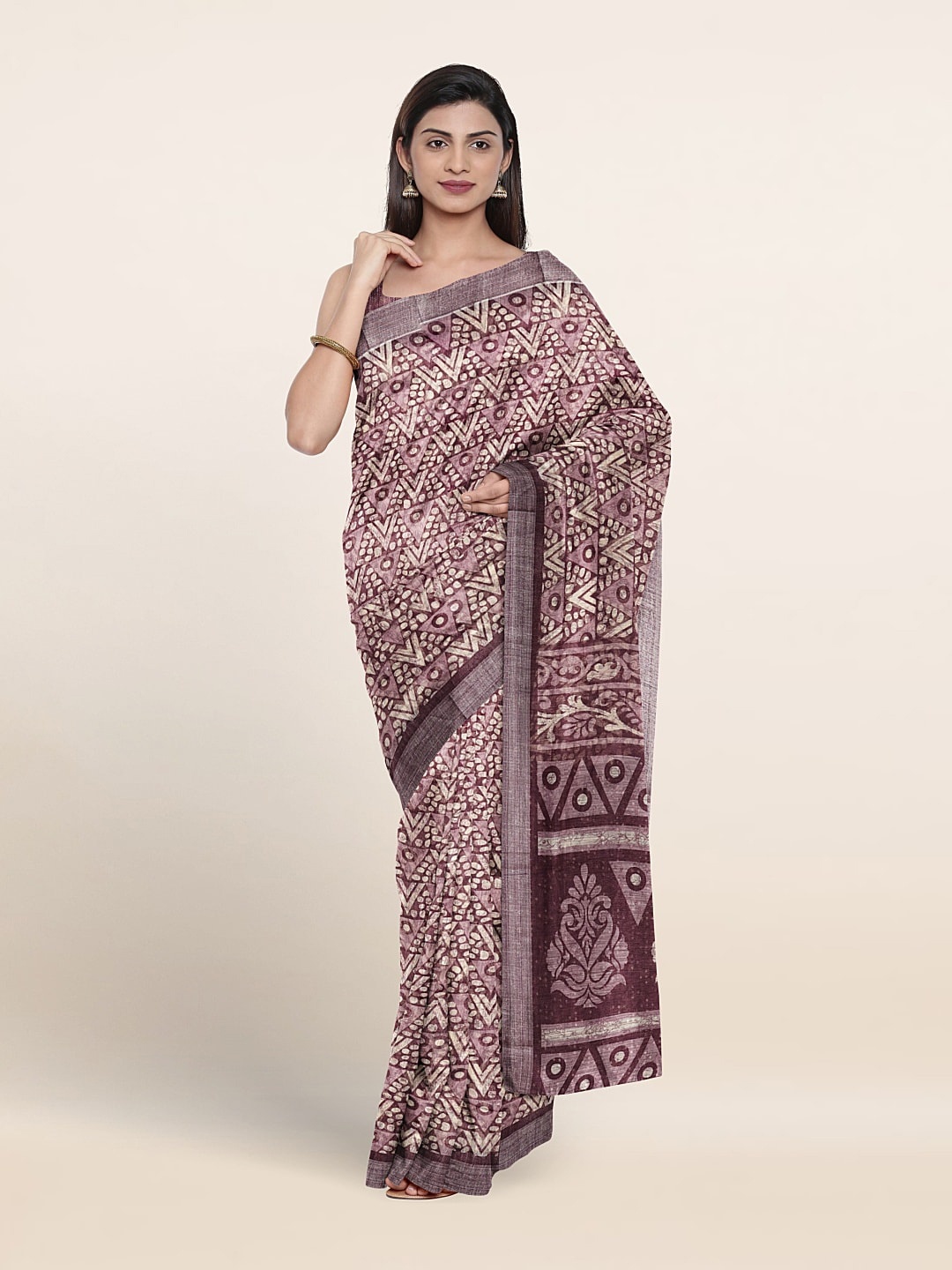 

Pothys Ethnic Motifs Printed Zari Saree, Violet