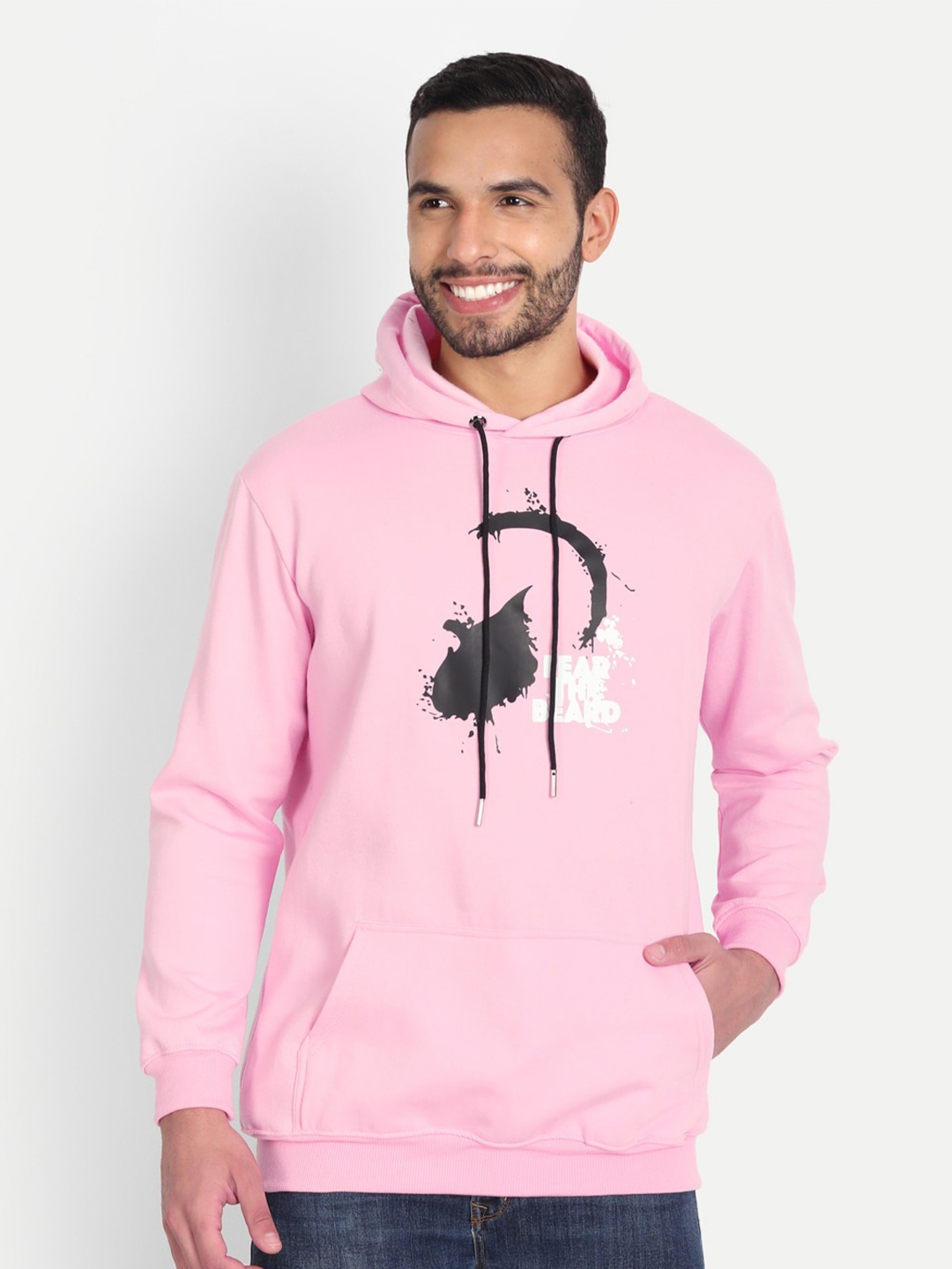 

ABSOLUTE DEFENSE Graphic Printed Hooded Sweatshirt, Pink