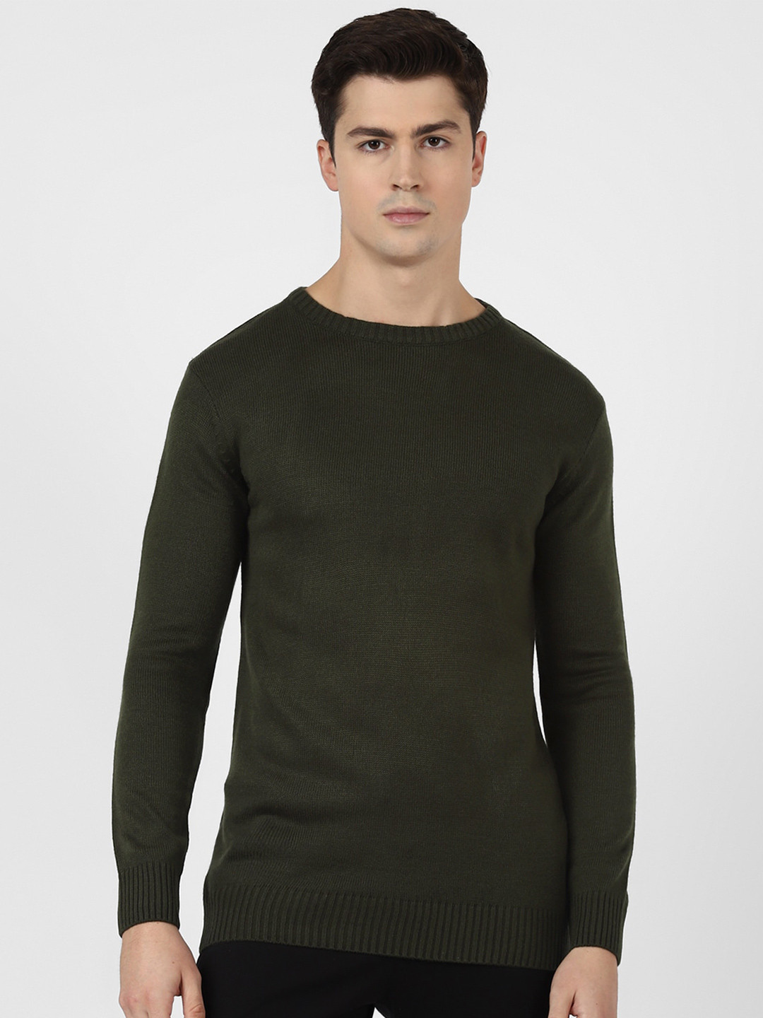 

UrbanMark Long Sleeves Acrylic Pullover, Olive