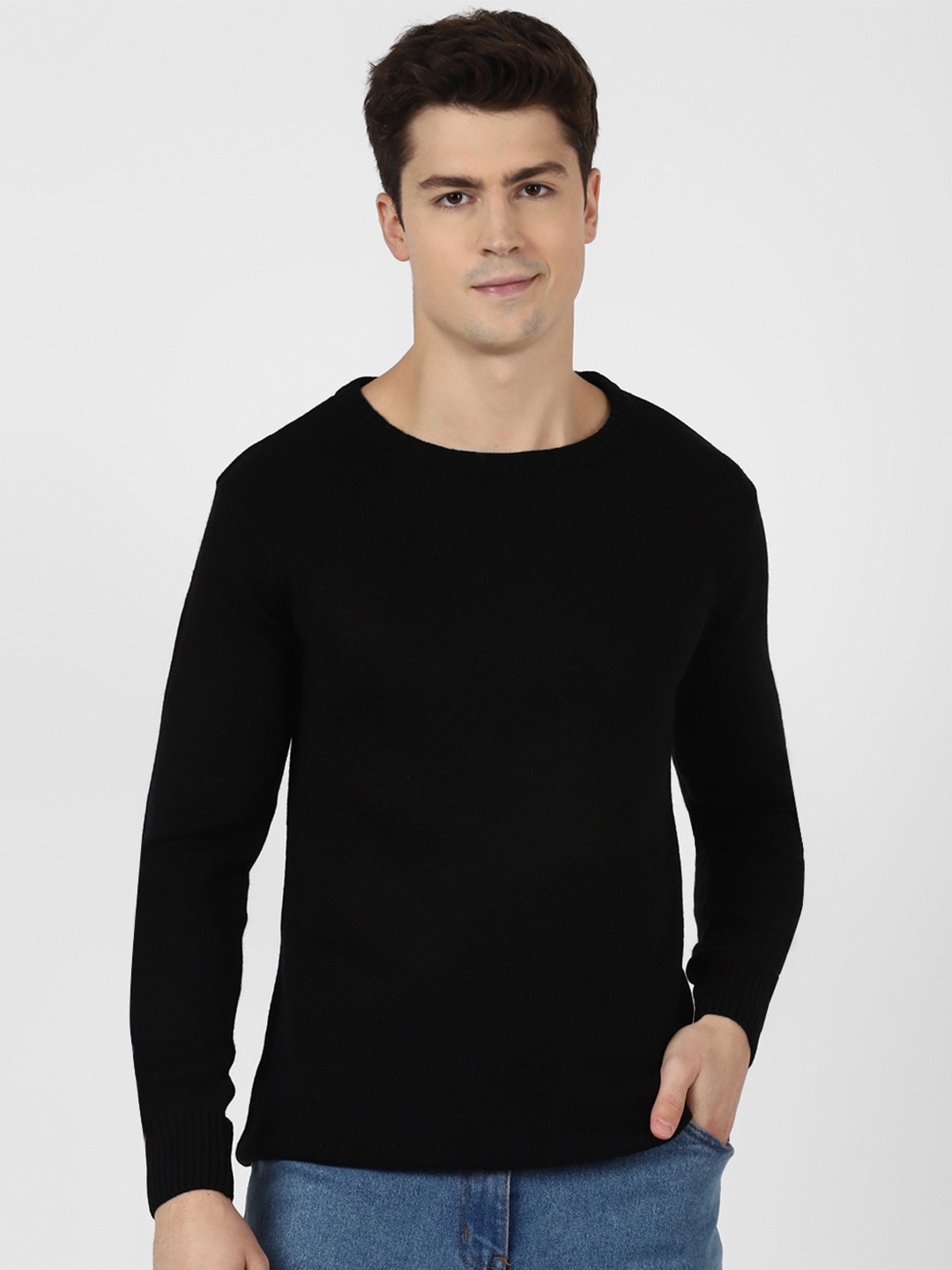 

UrbanMark Round Neck Pullover, Black
