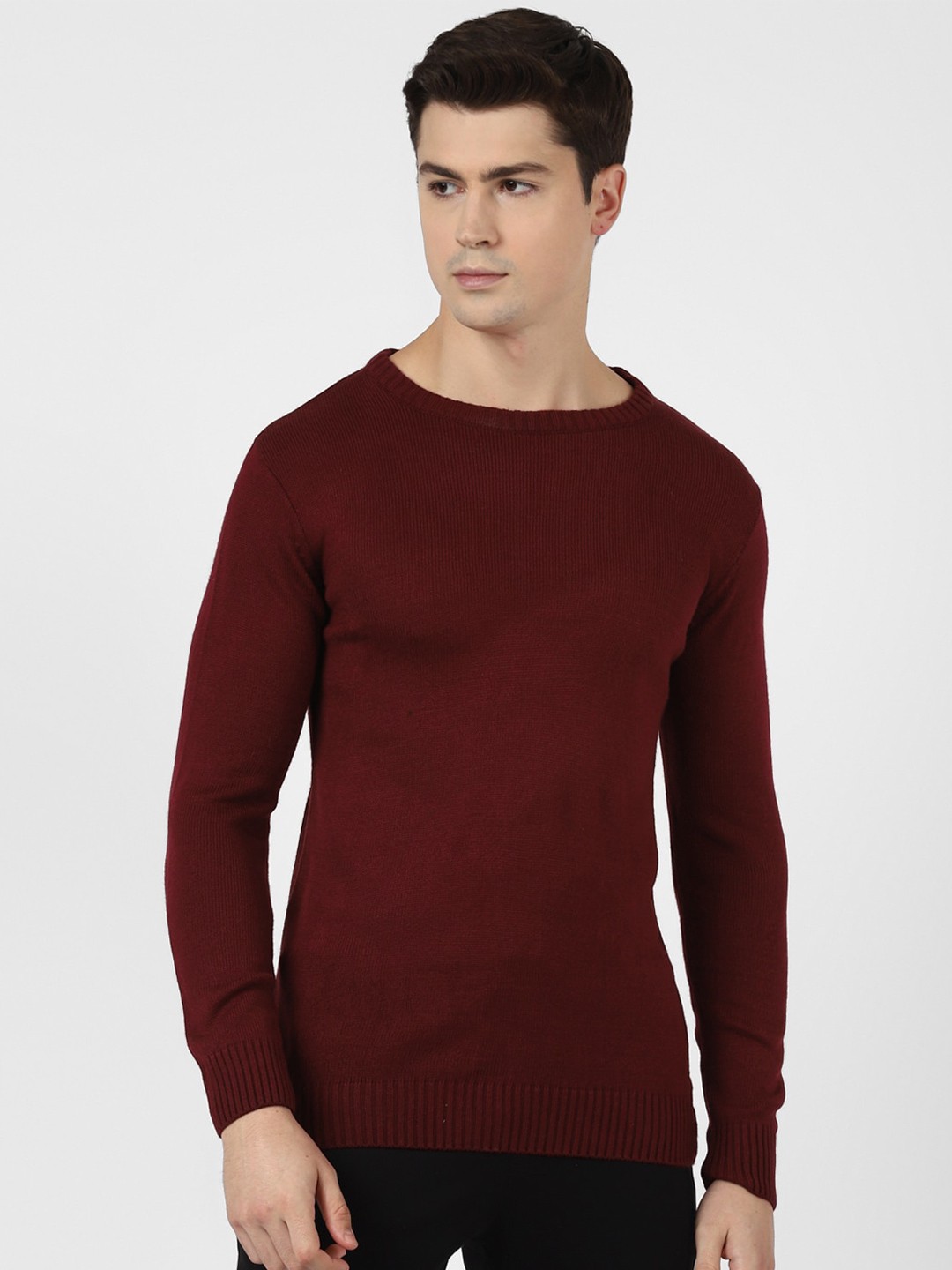 

UrbanMark Round Neck Acrylic Pullover, Maroon