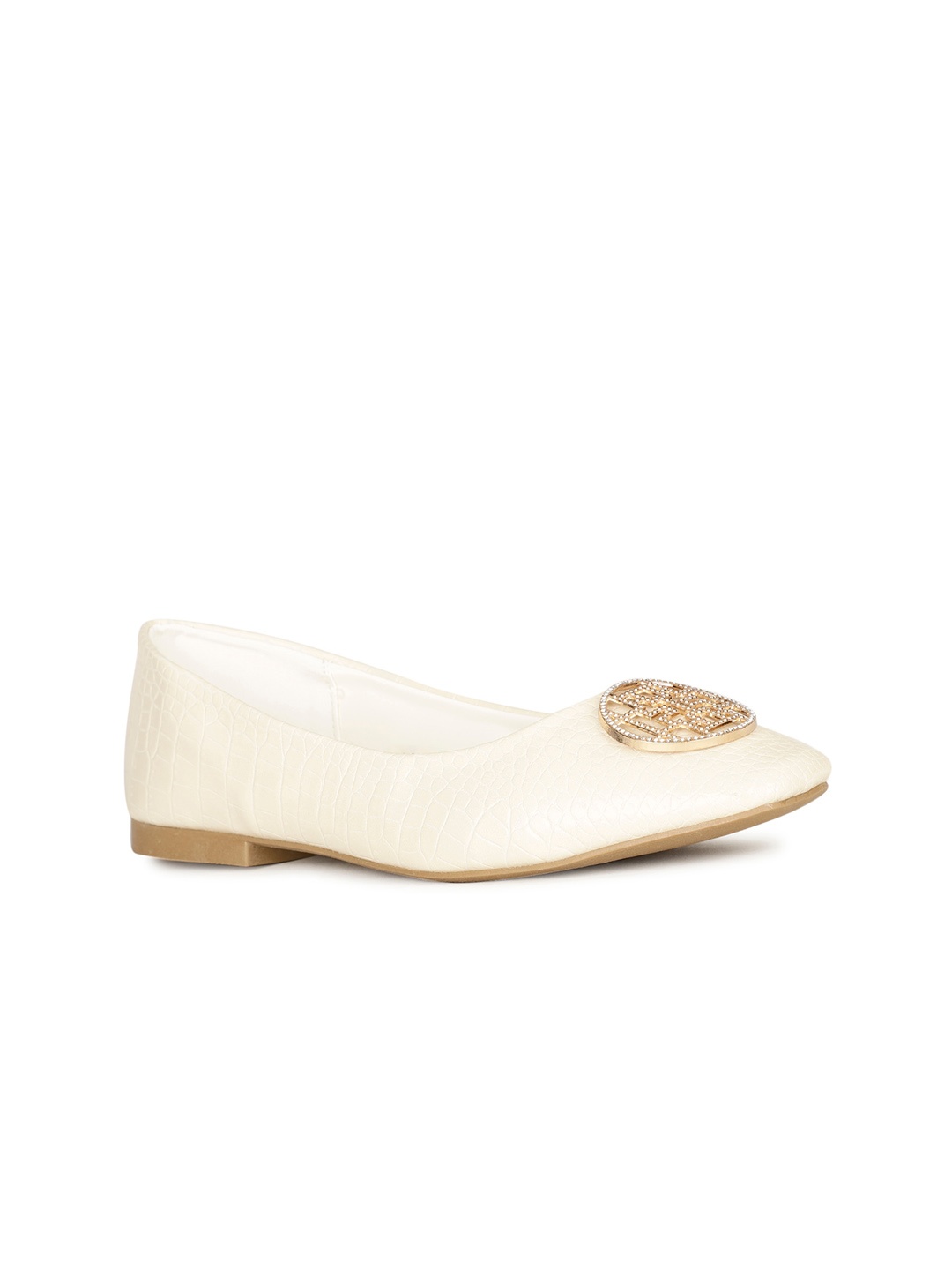 

Bata Embellished Ballerinas Flats, Beige