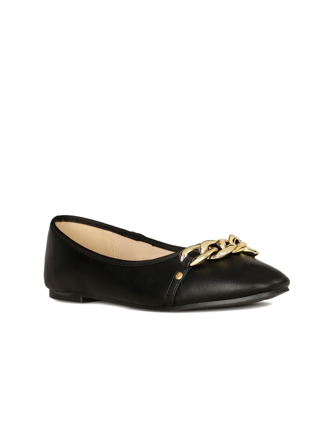 

Bata Chain Embellished Ballerinas, Black