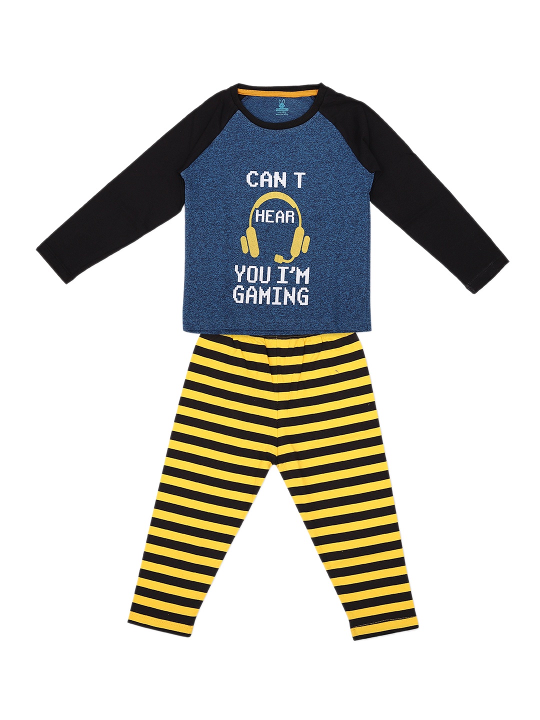 

KIDSCRAFT Boys Typography Printed Night suit, Blue