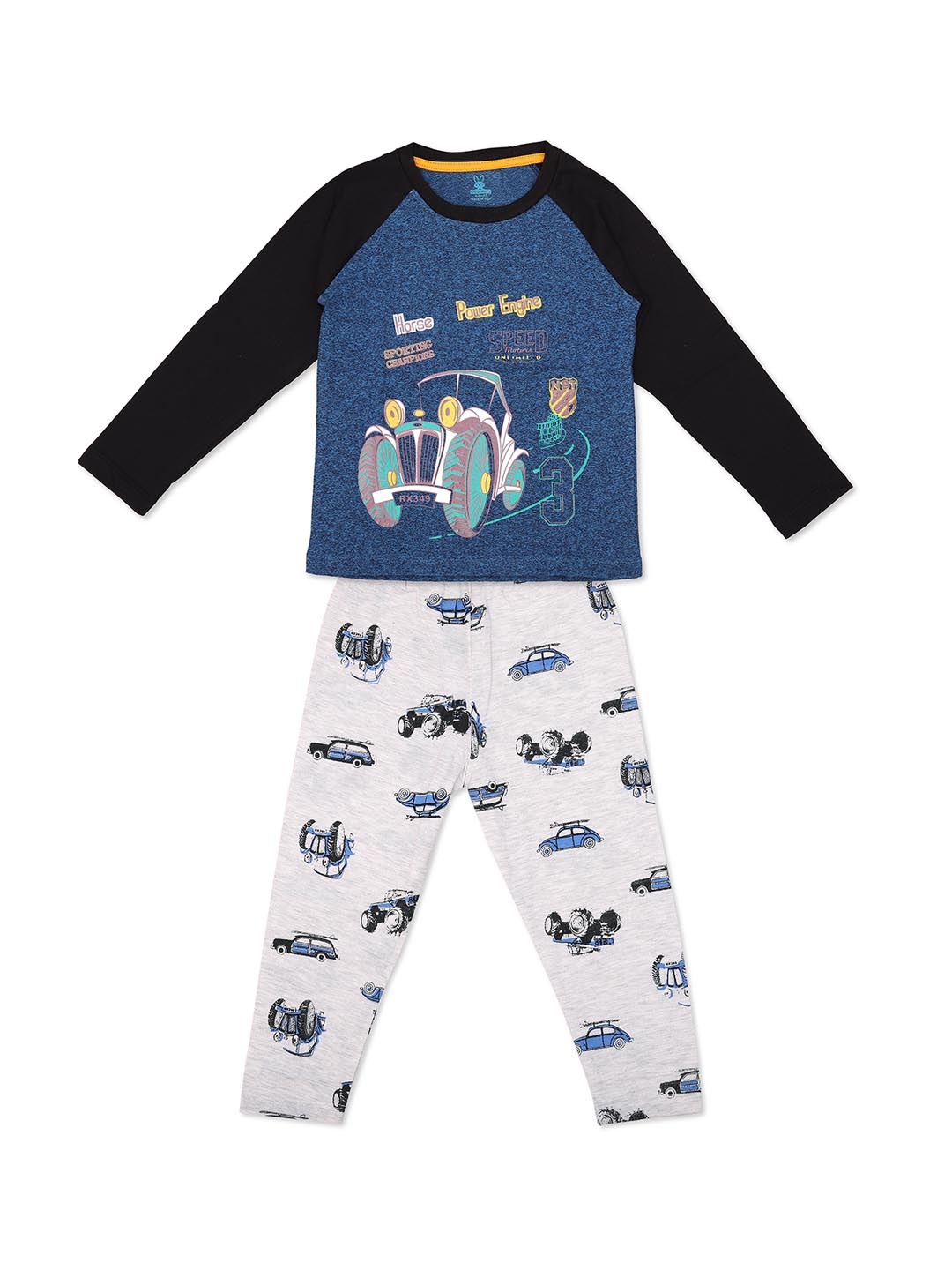 

KIDSCRAFT Boys Graphic Printed Night suit, Blue
